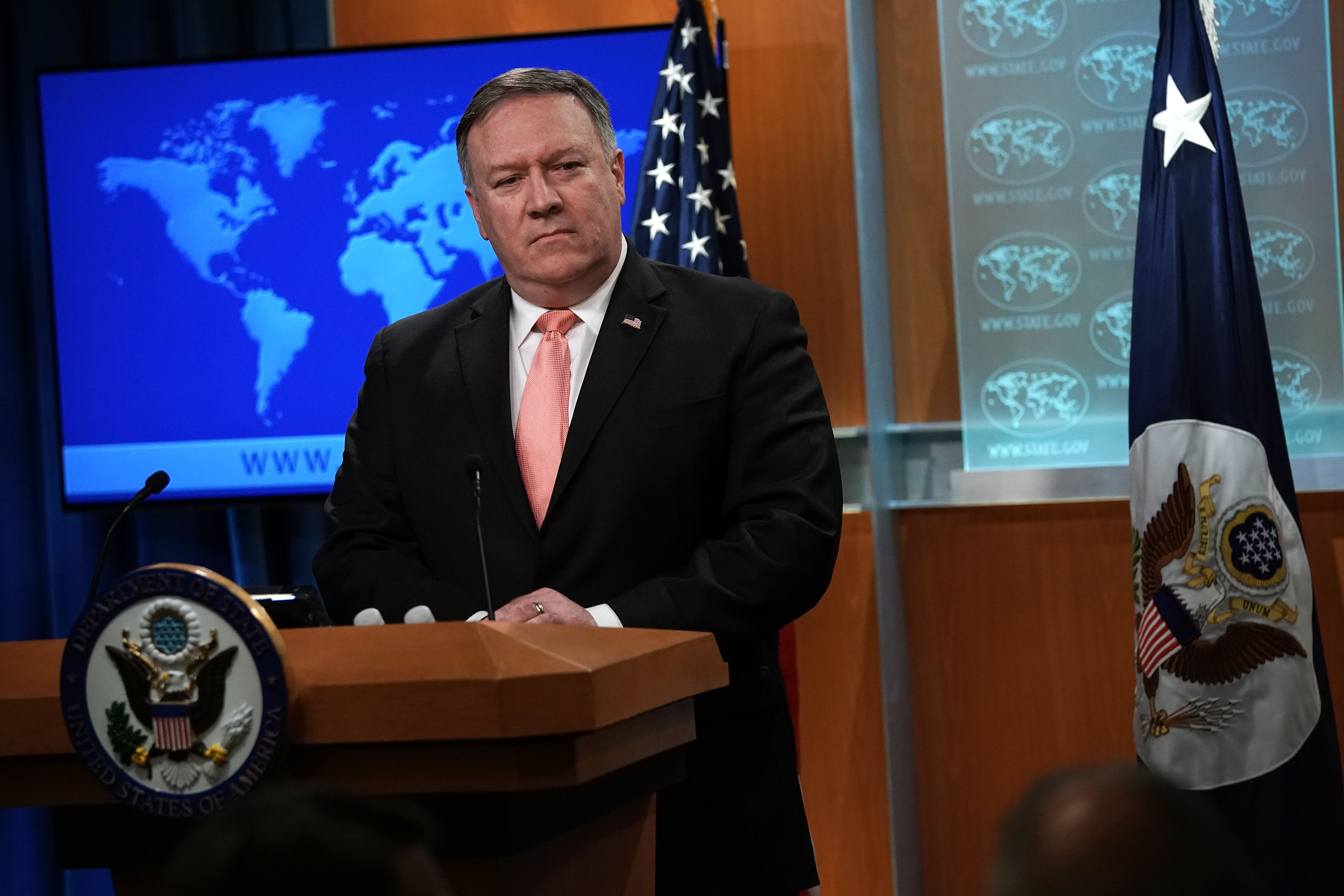 Secretary Of State Pompeo Holds Media Briefing At The State Department