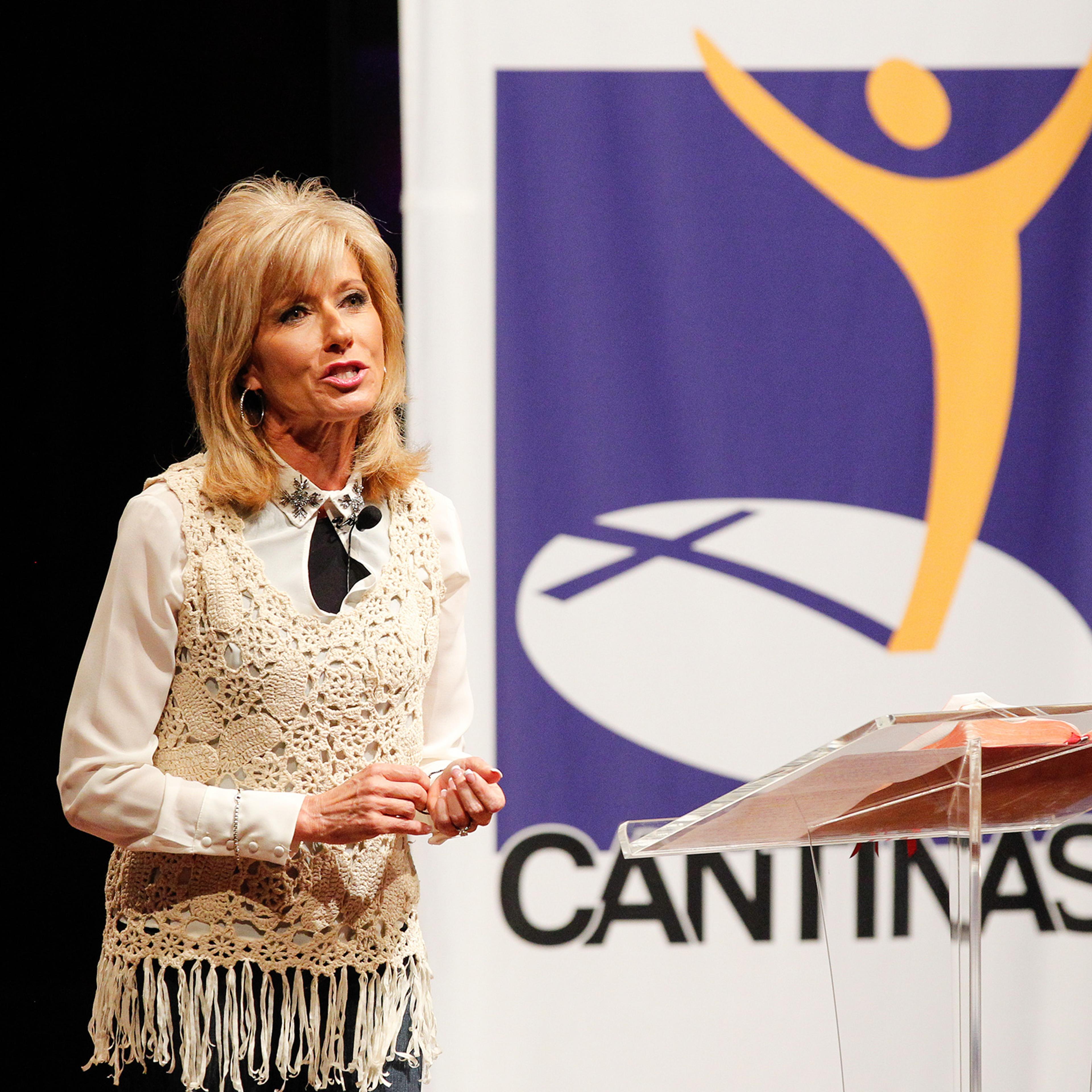 Beth Moore speaks at the Dove Nominee Luncheon at the Schermerhorn Symphony Center in Nashville, Tenn., on Oct. 6, 2014.