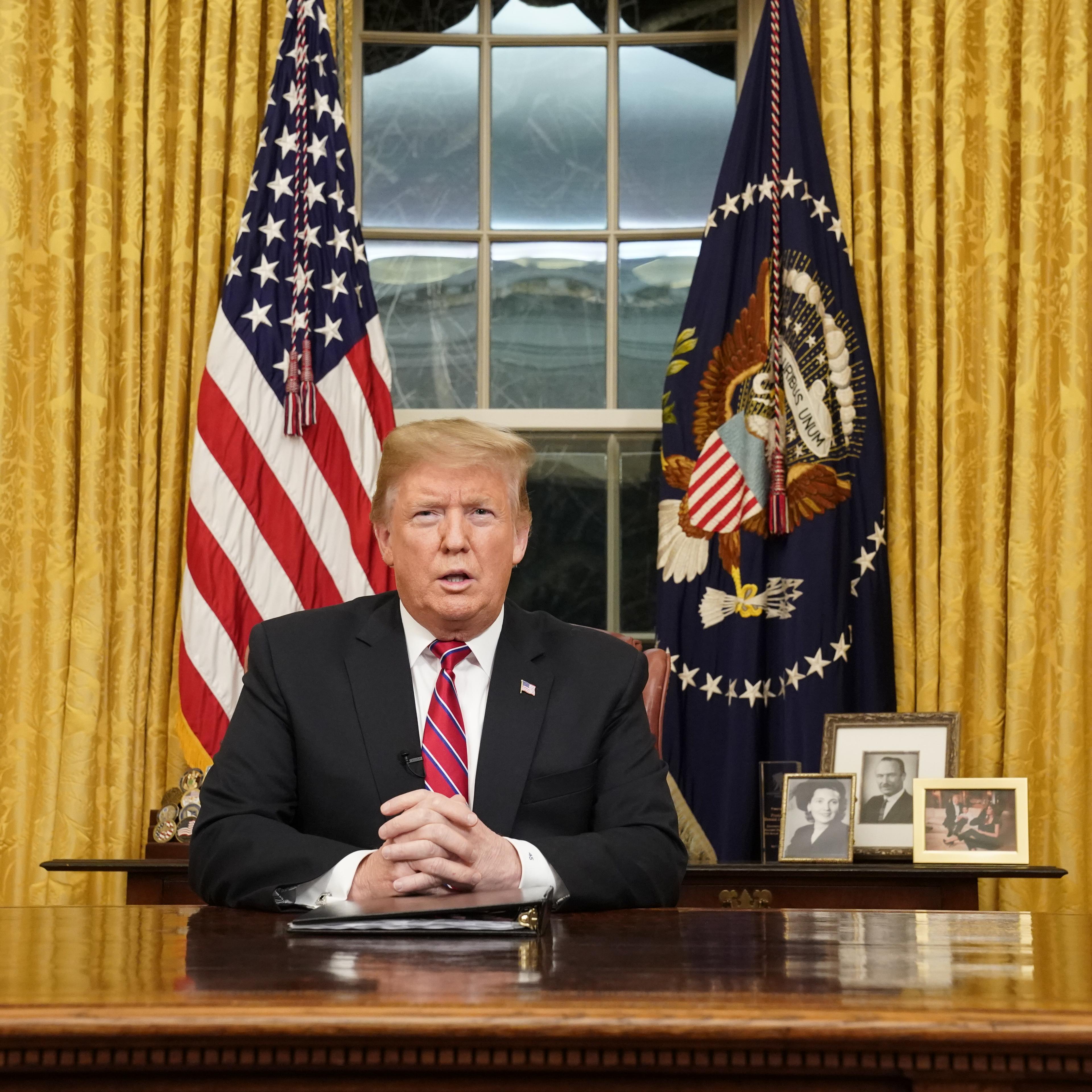 President Trump Addresses The Nation On Border Security From The Oval Office