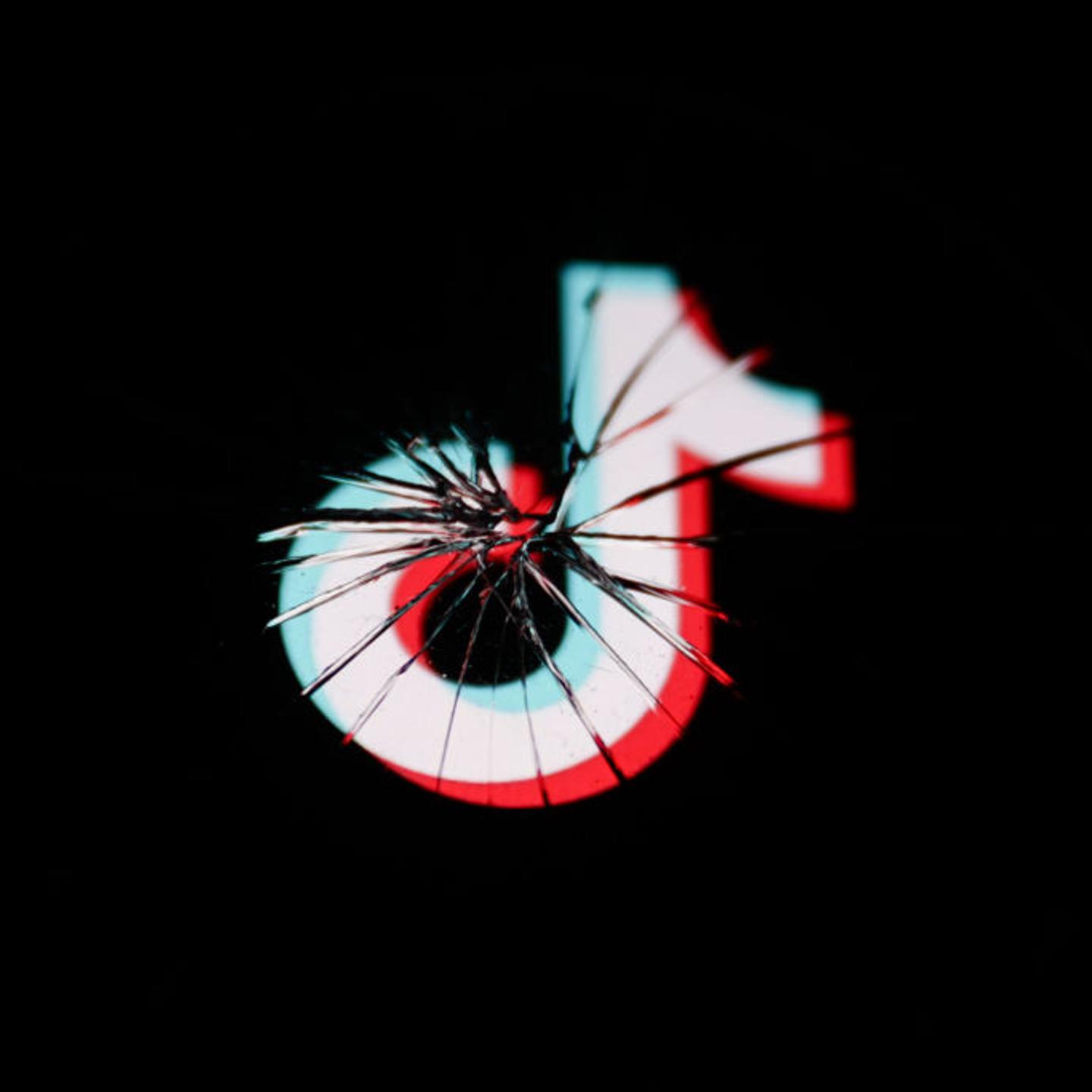 TikTok Ban Cracked Glass