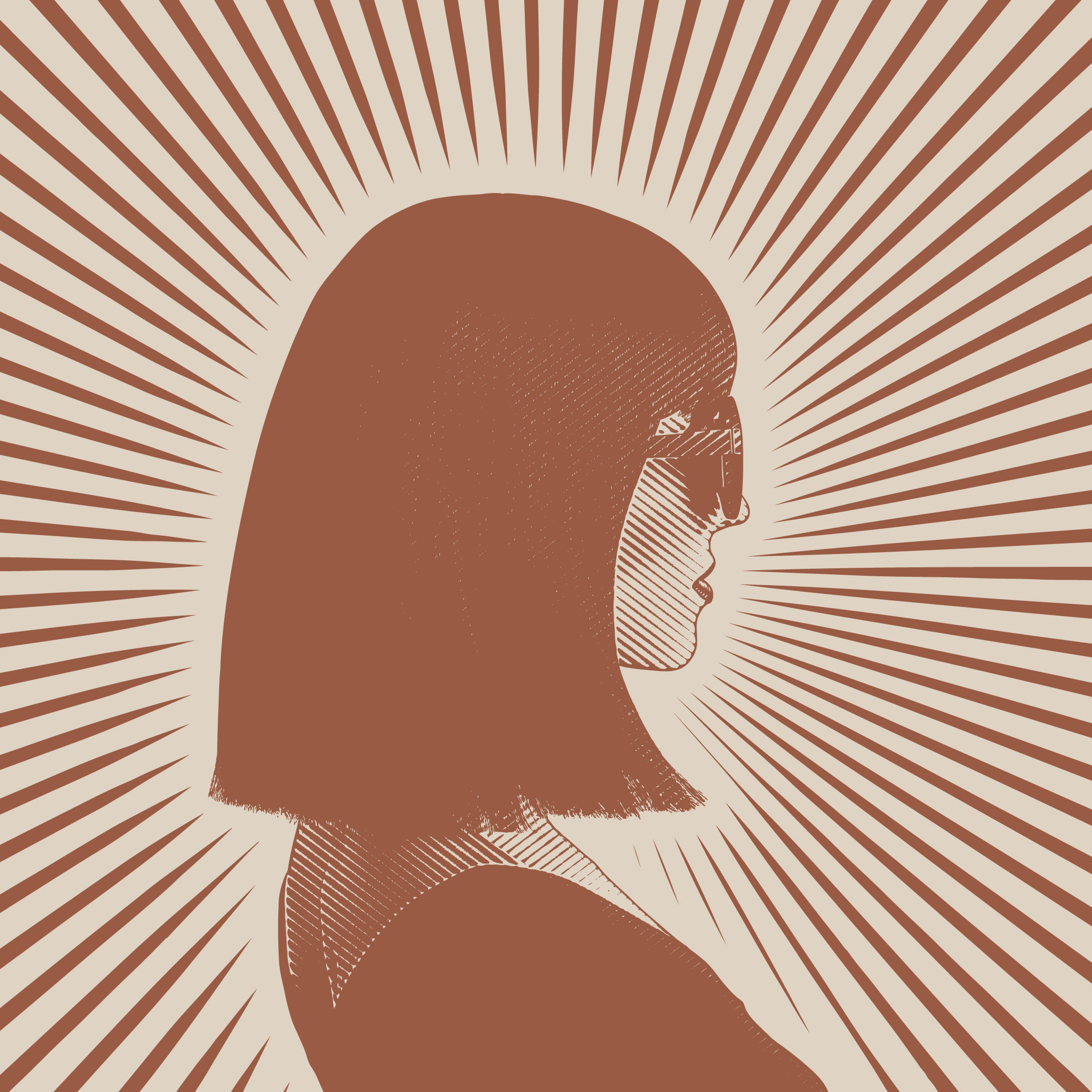 Portrait of a successful Businesswoman with sunburst