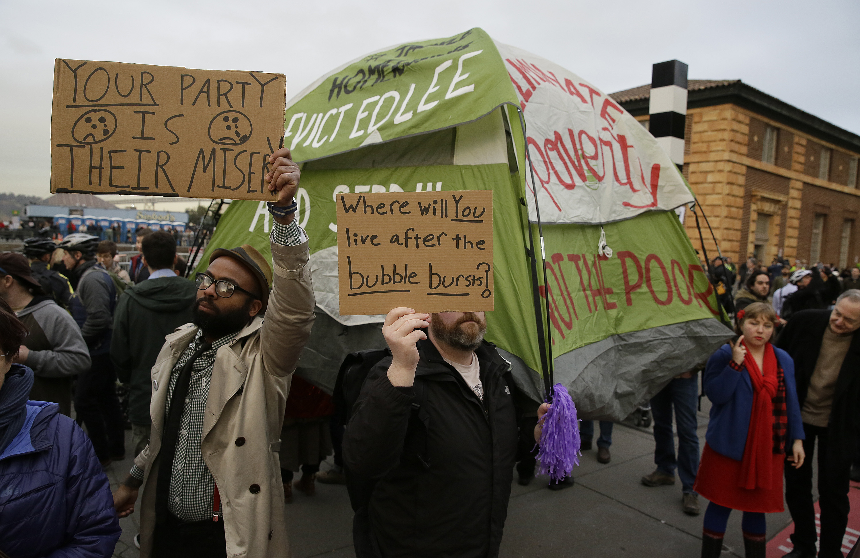 Super Bowl Homeless Protest