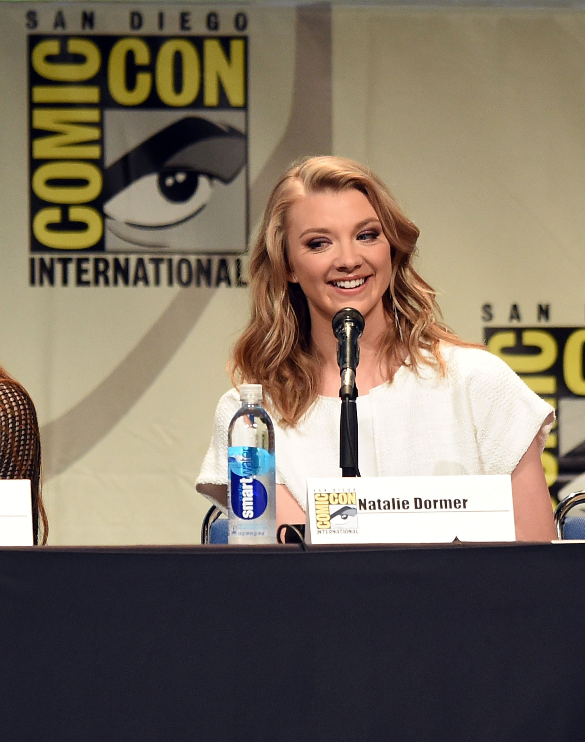 SAN DIEGO, CA - JULY 10: Actress Natalie Dormer speaks onstage at the "Game of Thrones" panel during Comic-Con International 2015 at the San Diego Convention Center on July 10, 2015 in San Diego, California. (Photo by Kevin Winter/Getty Images)