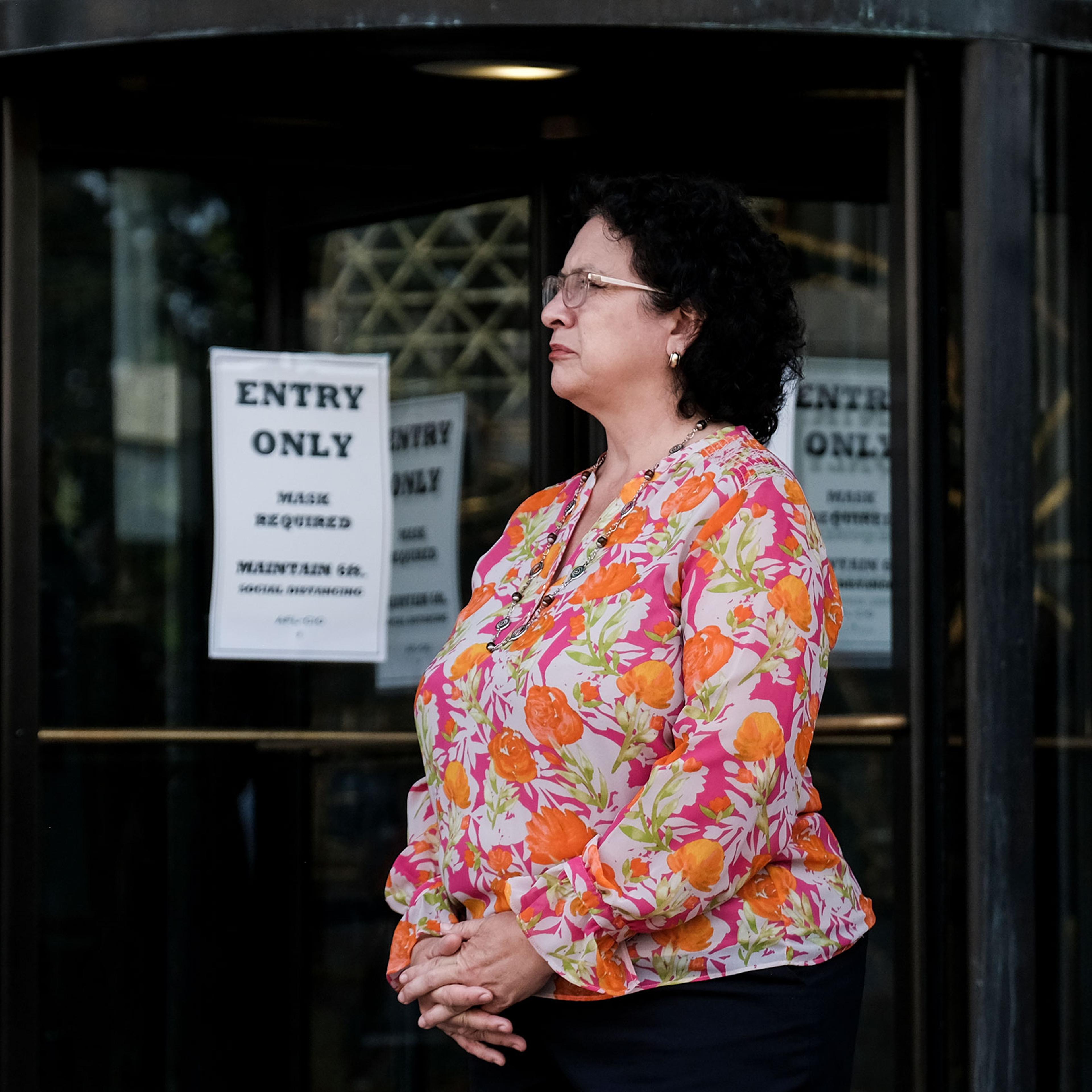 Texas Democrat Ceciia Israel attends a rally outside AFL–CIO in Washington,DC on July, 15, 2021. (Michael A. McCoy for TIME)