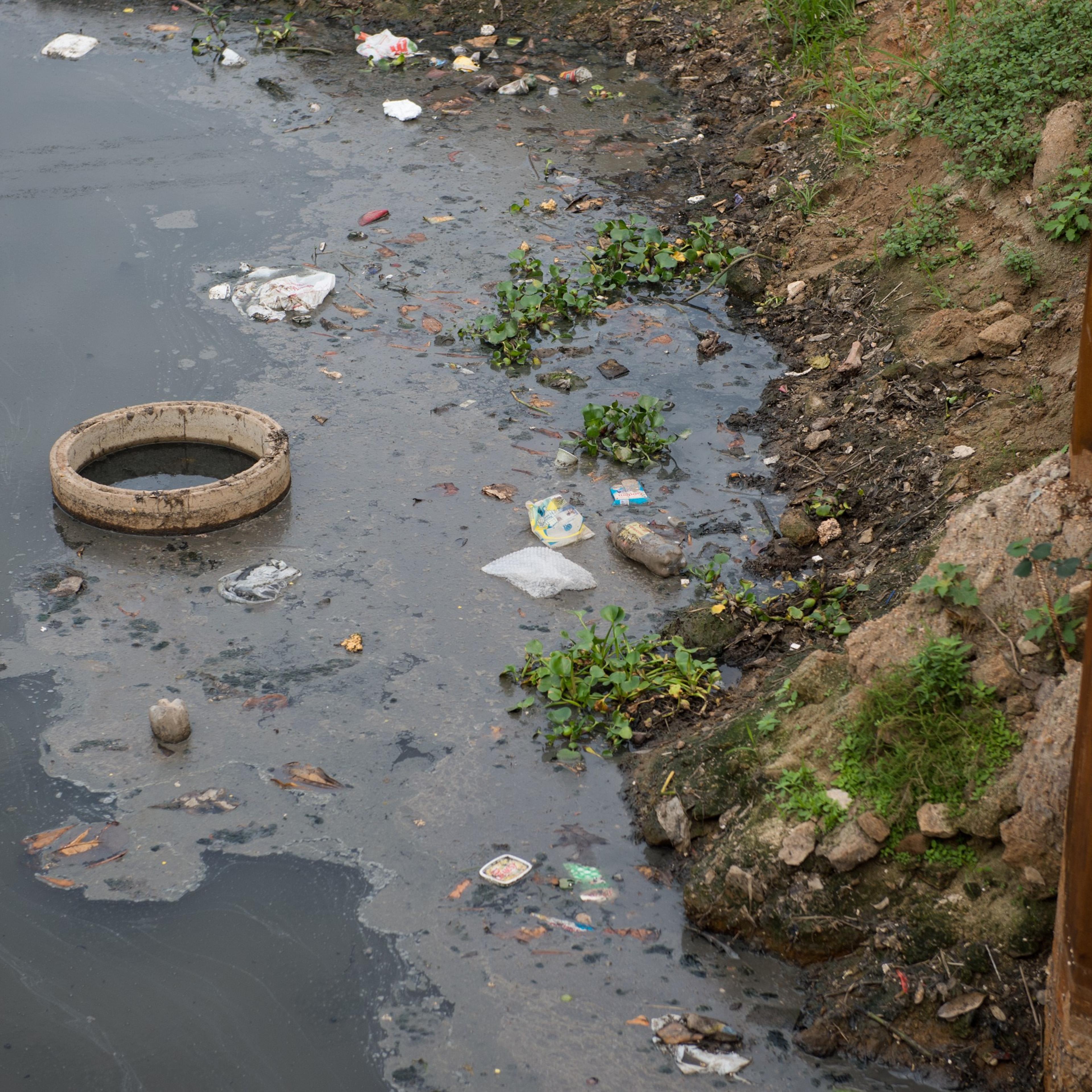 Heavily polluted rivers and lakes are seen in Rio De Janeiro, Brazil on August 05, 2016.