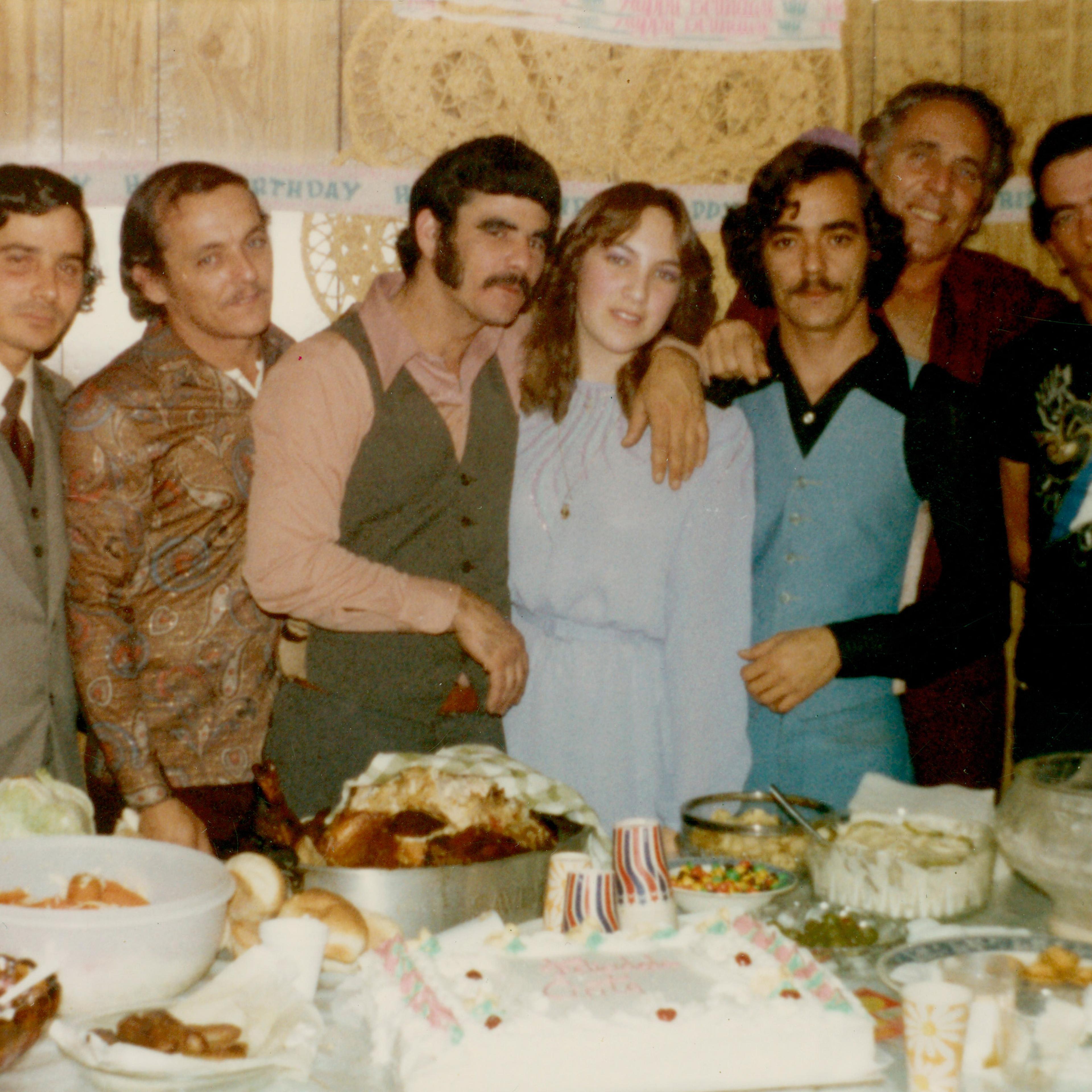 From left to right, unknown, Juanito, Silvio, Cira (Sira Gonzalez's daughter), Jorge, Manuel Gonzalez, Pepe. The family reunited frequently for birthday parties and holidays at the London Street house.