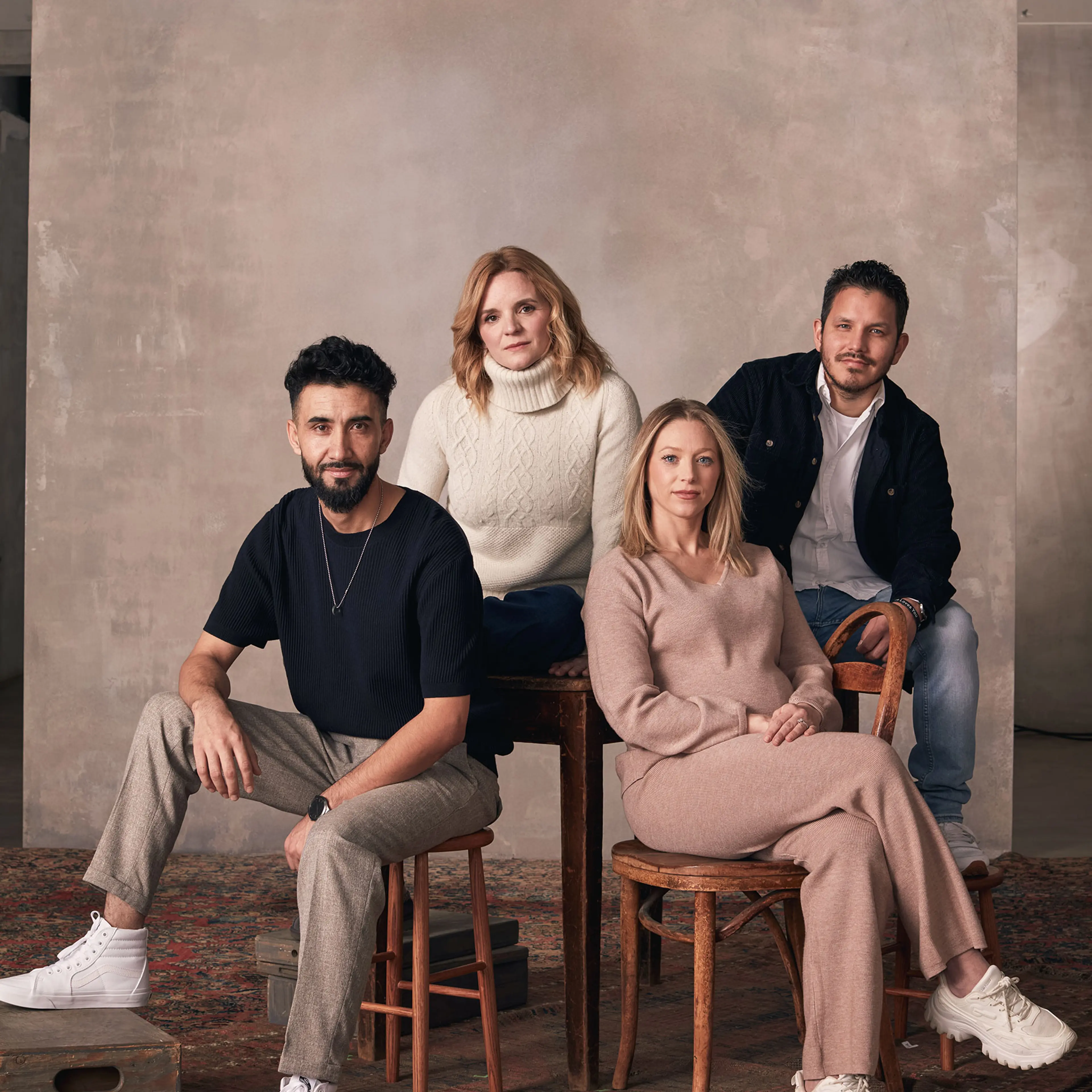 FROM LEFT Imtiaz Hussain, 31, was diagnosed with colon cancer at 26. Carrie Regan, 41, was diagnosed with ovarian cancer at 40. Kelly Spill, 33, was diagnosed with colorectal cancer at 28. Giancarlo Oviedo-Mori, 32, was diagnosed with lung cancer at 18.