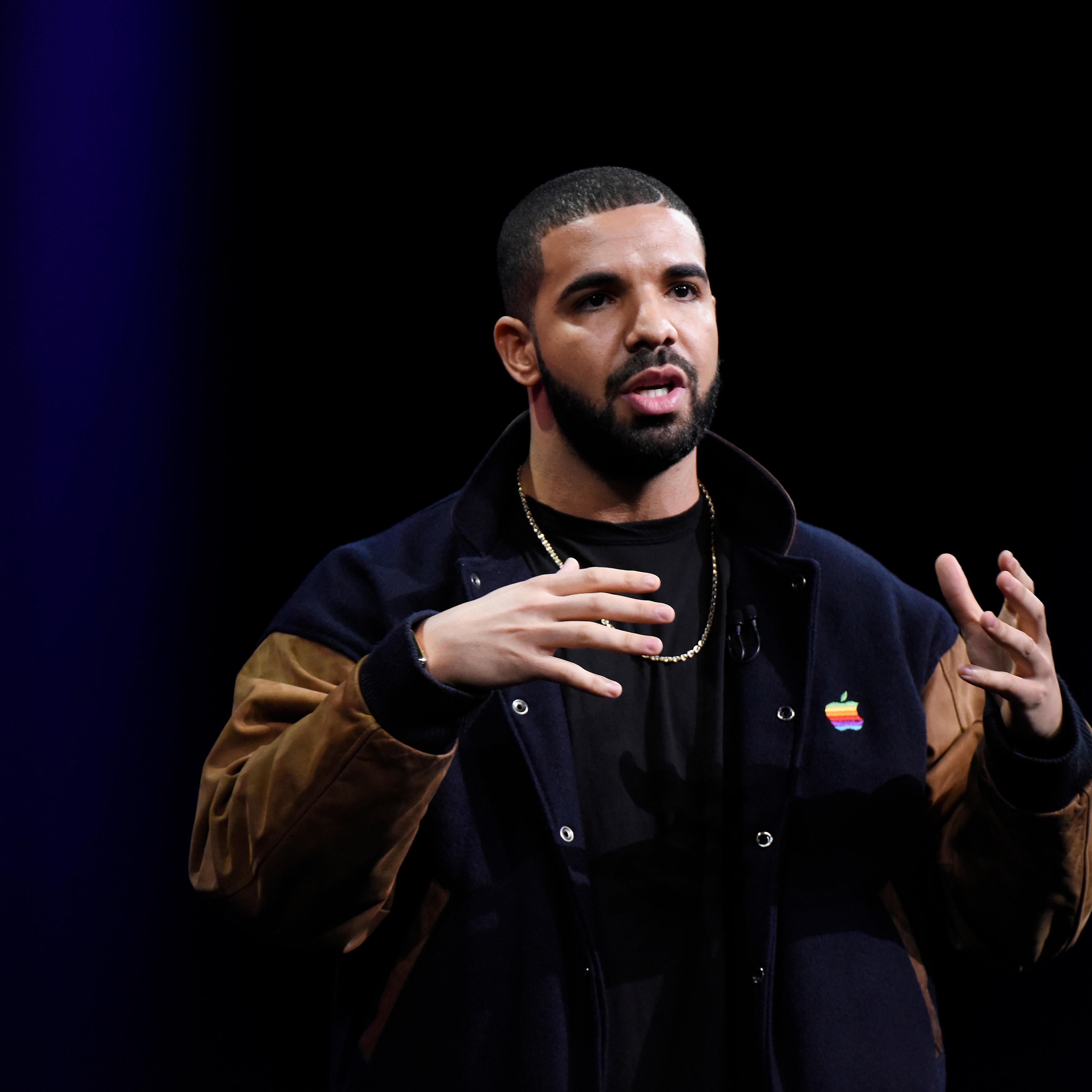 Entertainer Aubrey Drake Graham known as Drake speaks during the Apple World Wide Developers Conference (WWDC) in San Francisco, California, U.S., on Monday, June 8, 2015. Apple Inc., the maker of iPhones and iPads, will introduce software improvements f