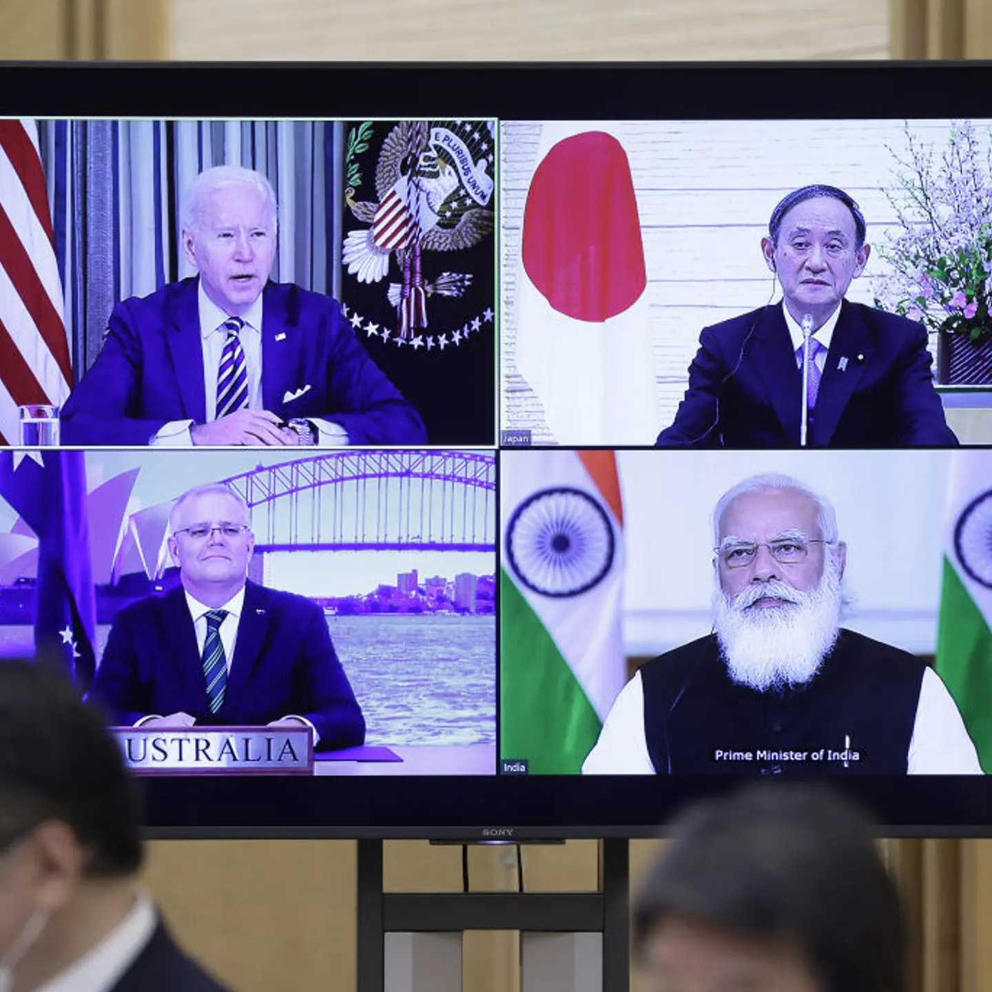 Japan's Prime Minister Yoshihide Suga Attends "Quadrilateral" Video Meeting