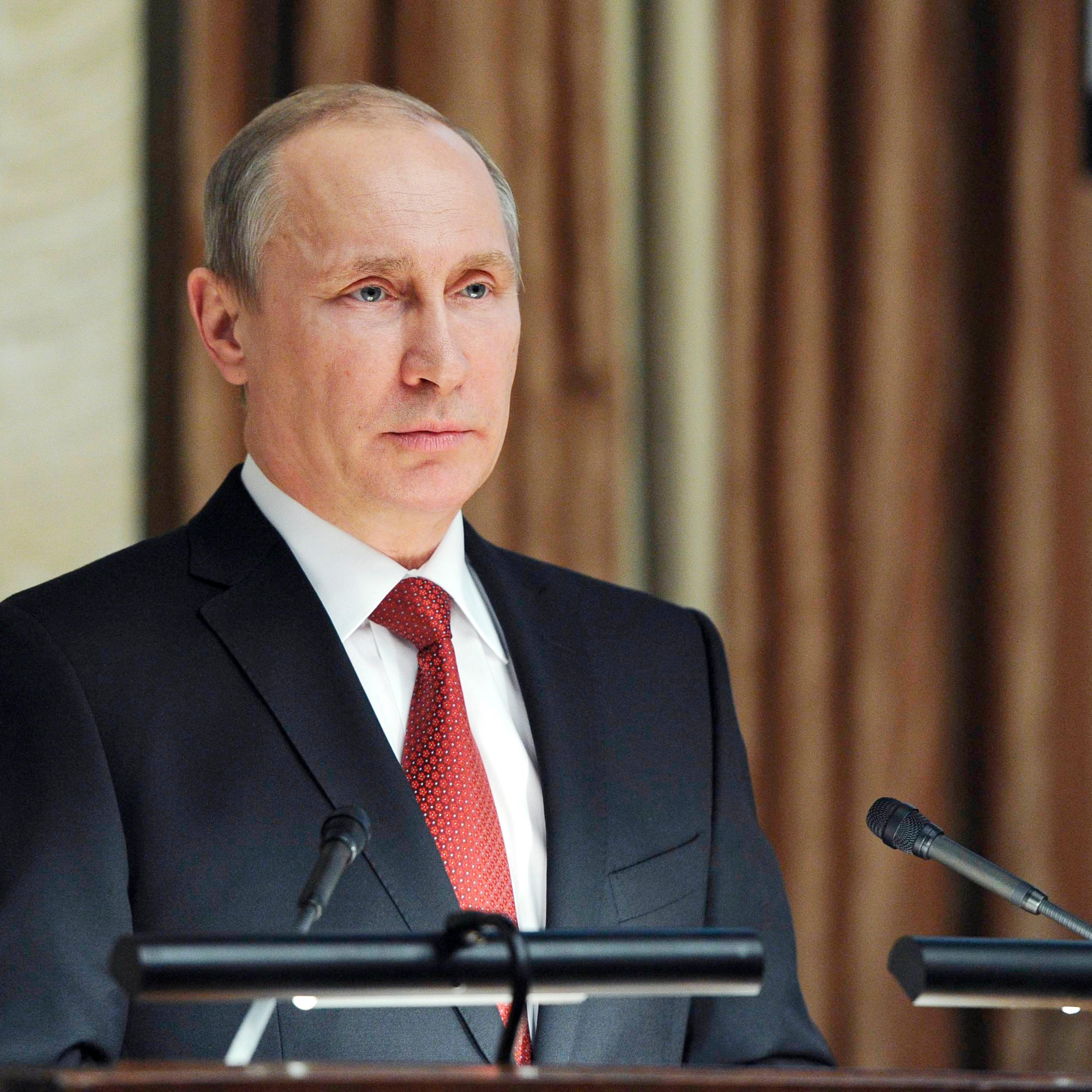 Russia's President Vladimir Putin delivers a speech during a session of the board of the FSB security service in Moscow April 7, 2014.