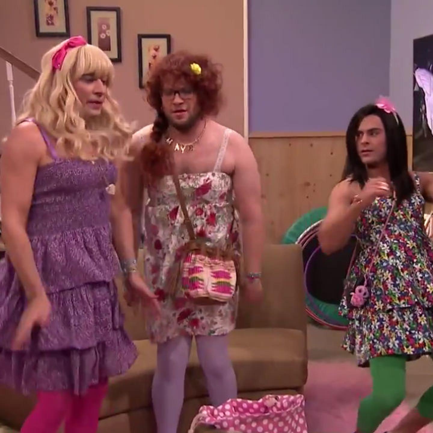 Zac Efrov and Seth Rogen on the Tonight Show