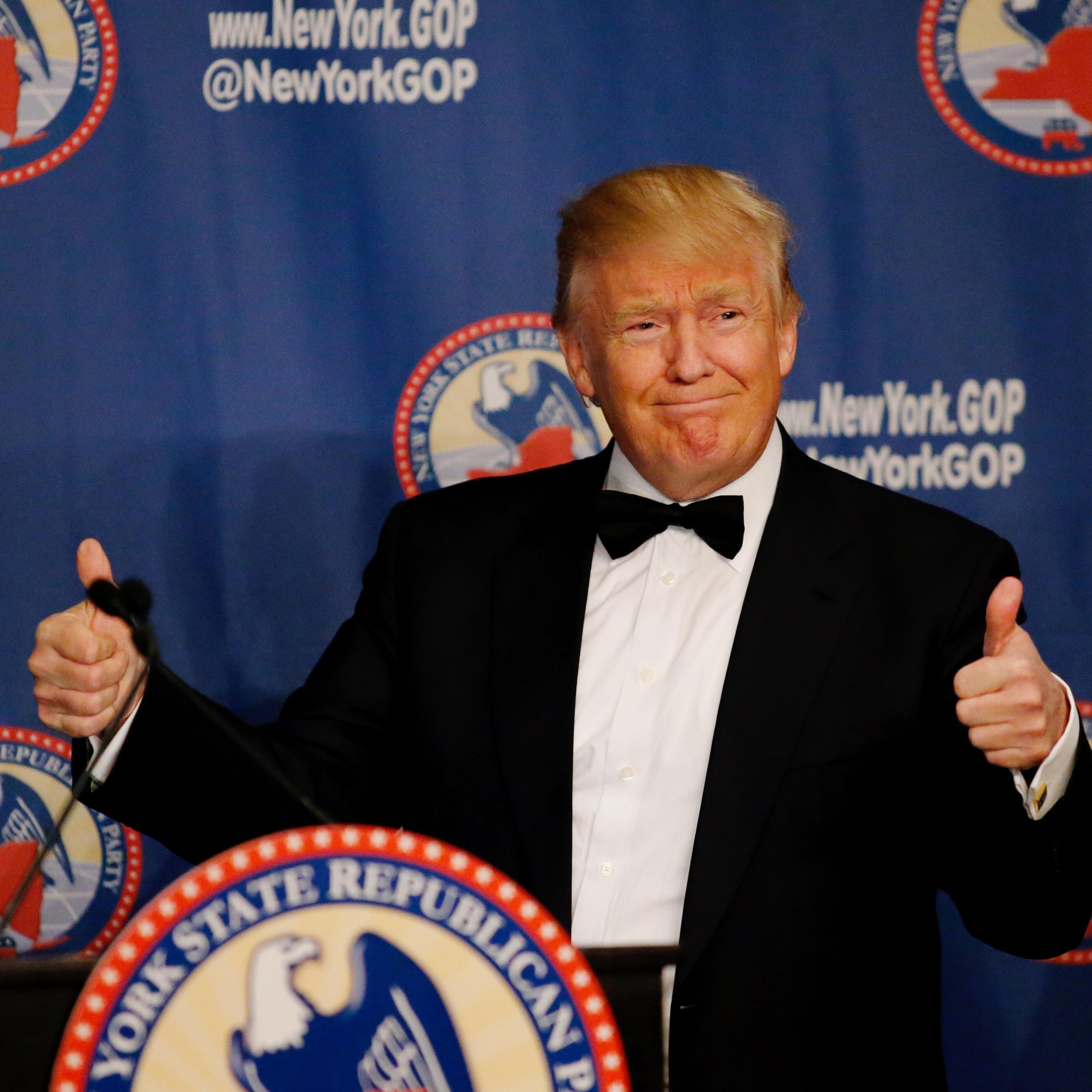 Republican presidential candidate Donald Trump attends the 2016 annual New York State Republican Gala on April 14, 2016 in New York City.