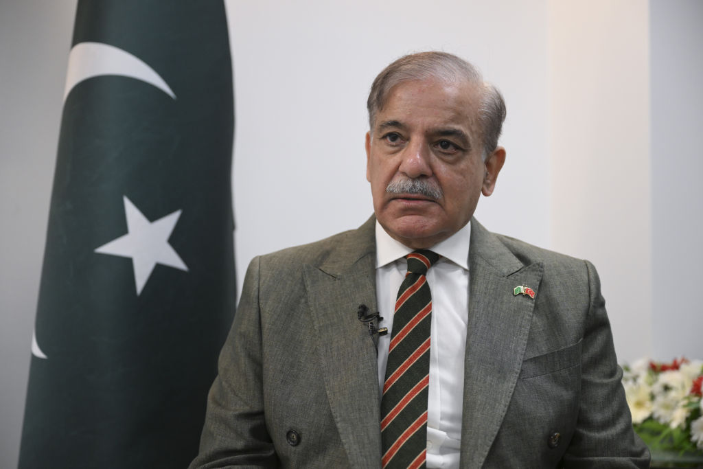 Pakistani Prime Minister Shehbaz Sharif speaks during an exclusive interview on June 04, 2023.
