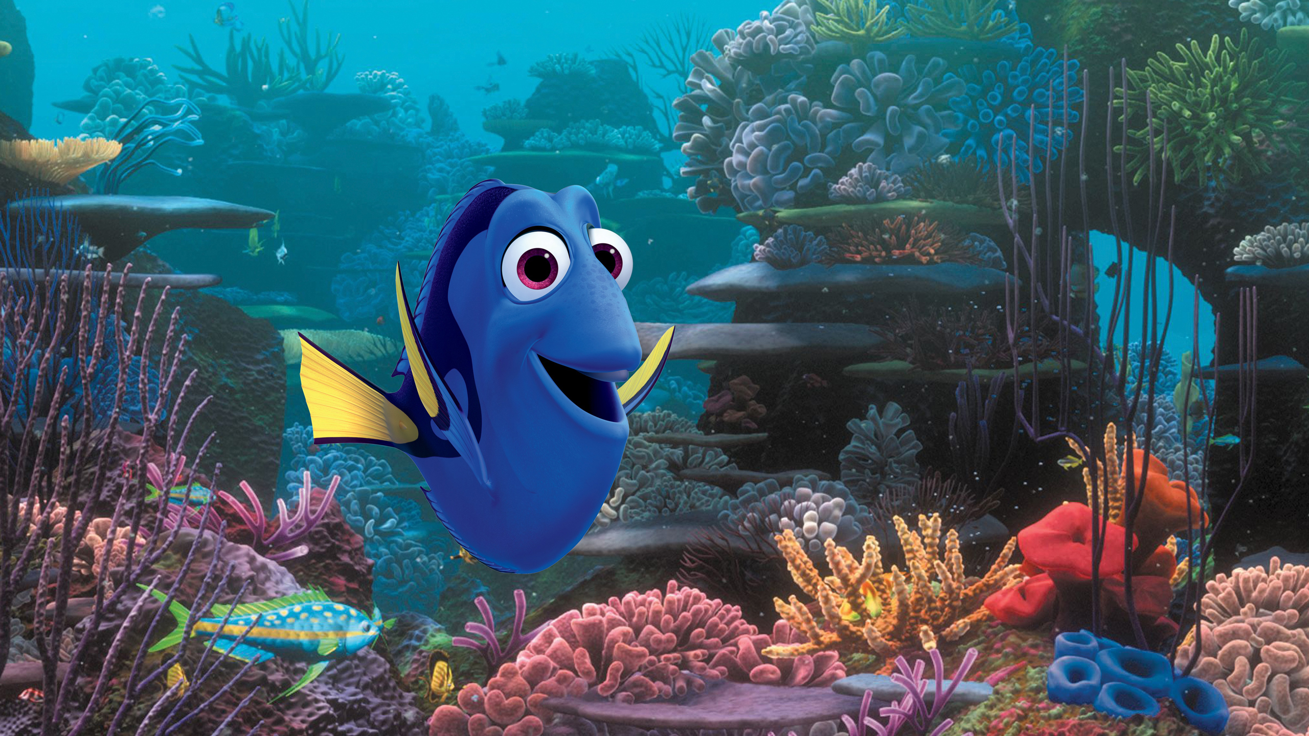 This image released by Disney shows the character Dory, voiced by Ellen DeGeneres, in a scene from "Finding Dory." The Pixar sequel far-surpassed the already Ocean-sized expectations to take in $136.2 million, according to comScore estimates Sunday, June