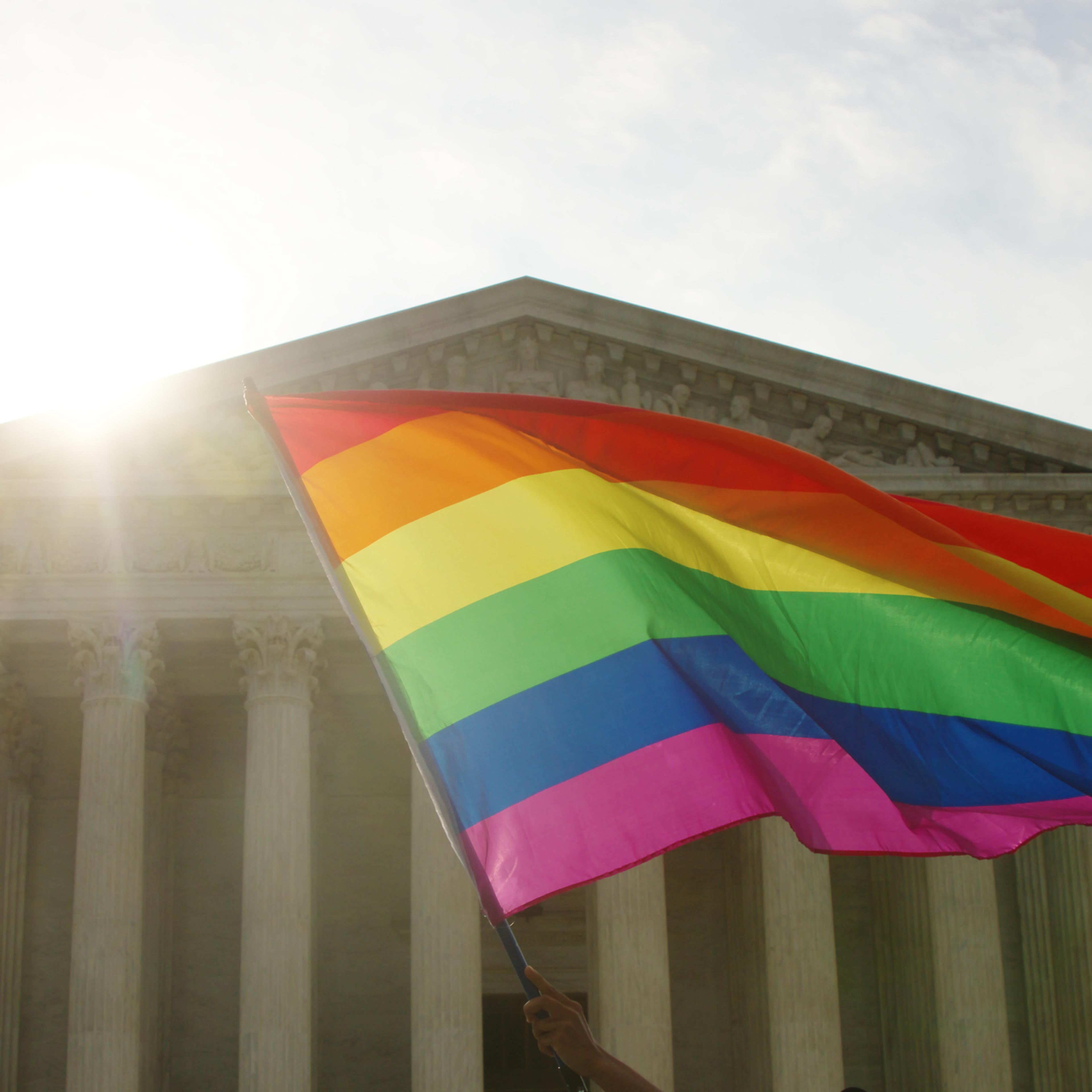 Rainbow flag at the Supreme Court
