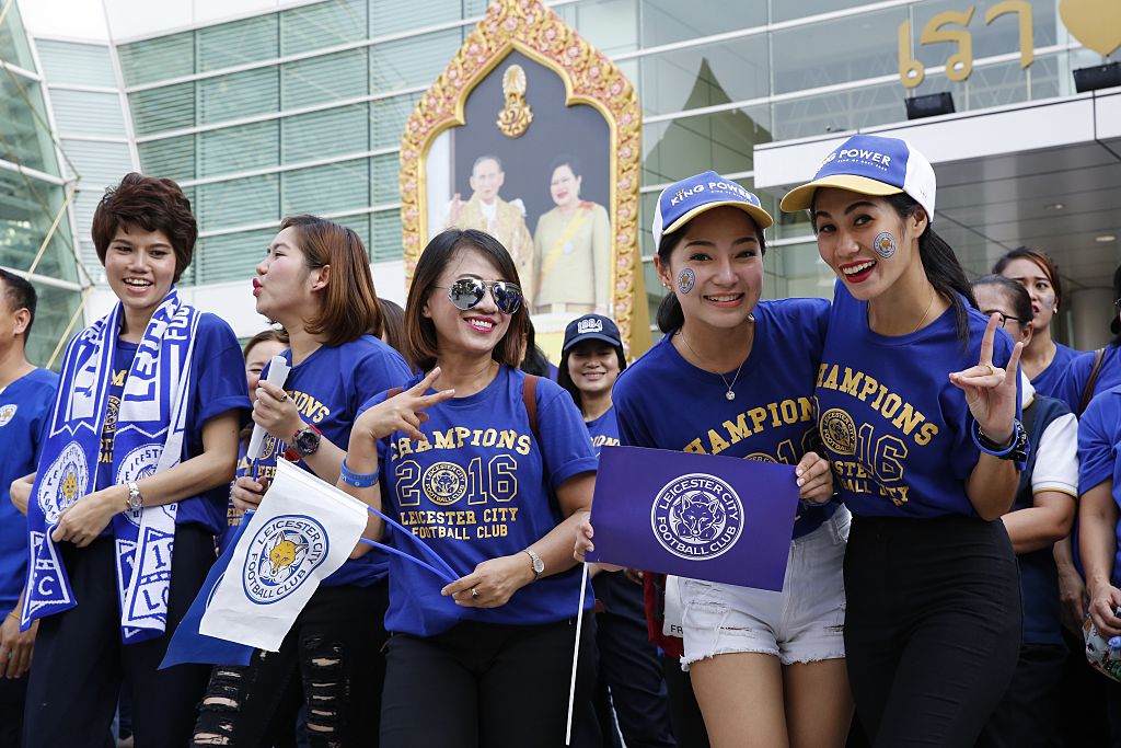 The celebration of Leicester City league trophy in Bangkok