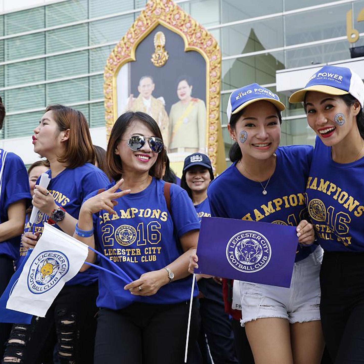 The celebration of Leicester City league trophy in Bangkok