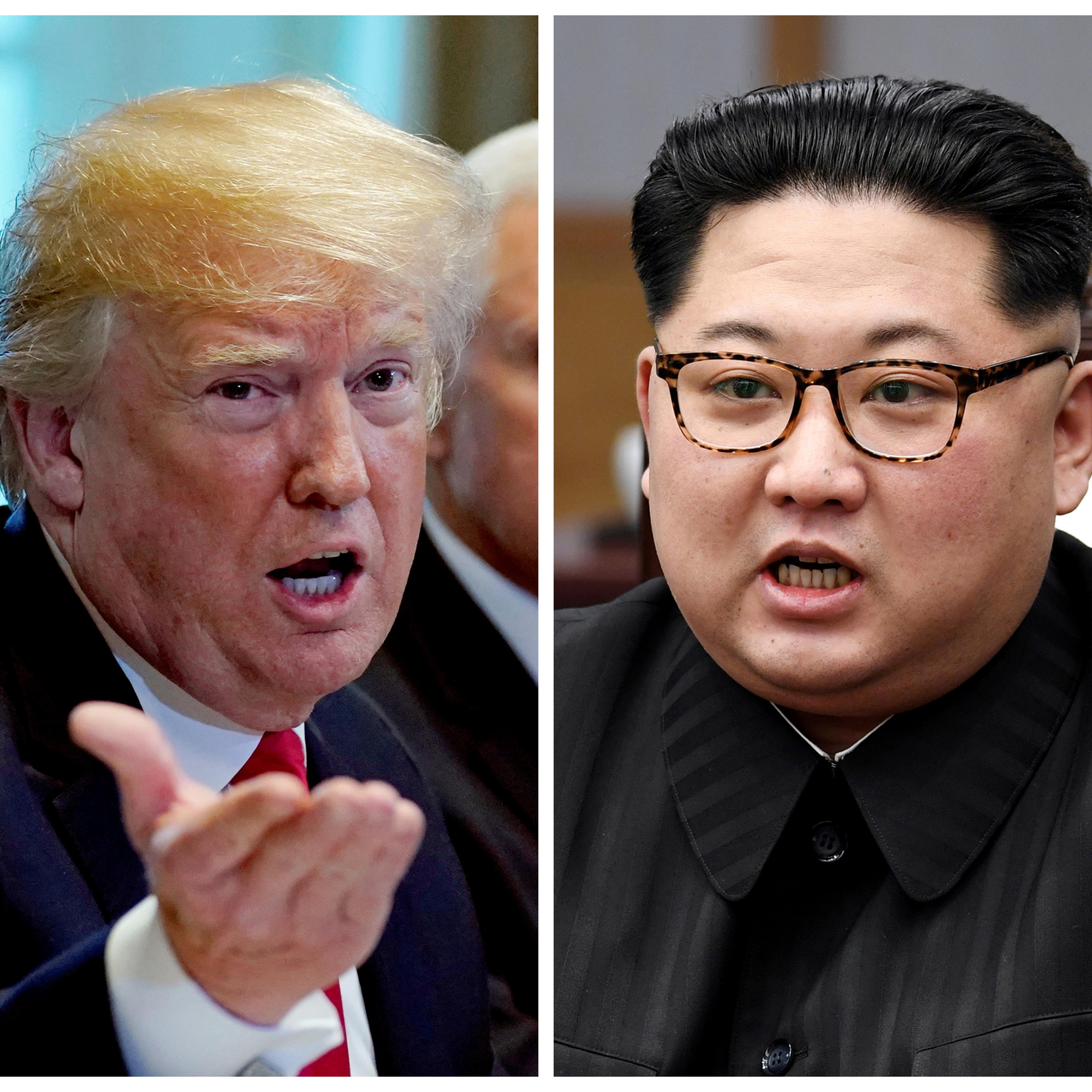 FILE PHOTO: A combination photo shows U.S. President Donald Trump and North Korean leader Kim Jong Un