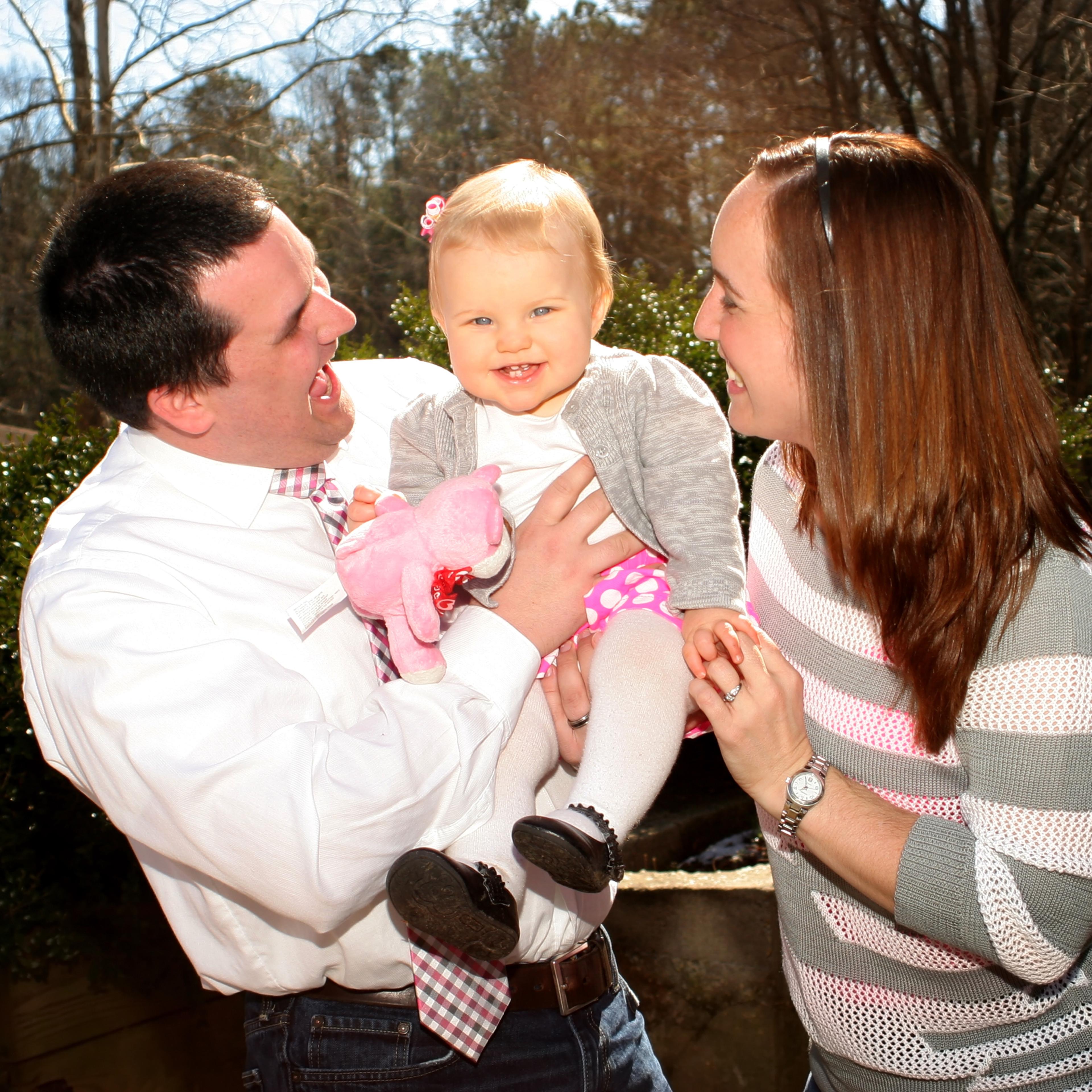 Author Ben Banks with daughter Finley and wife Kasiah