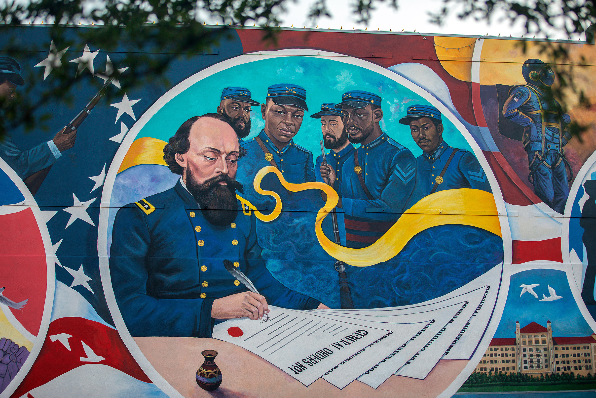 A mural in Galveston, Texas, marks the spot where General Order No. 3 was issued