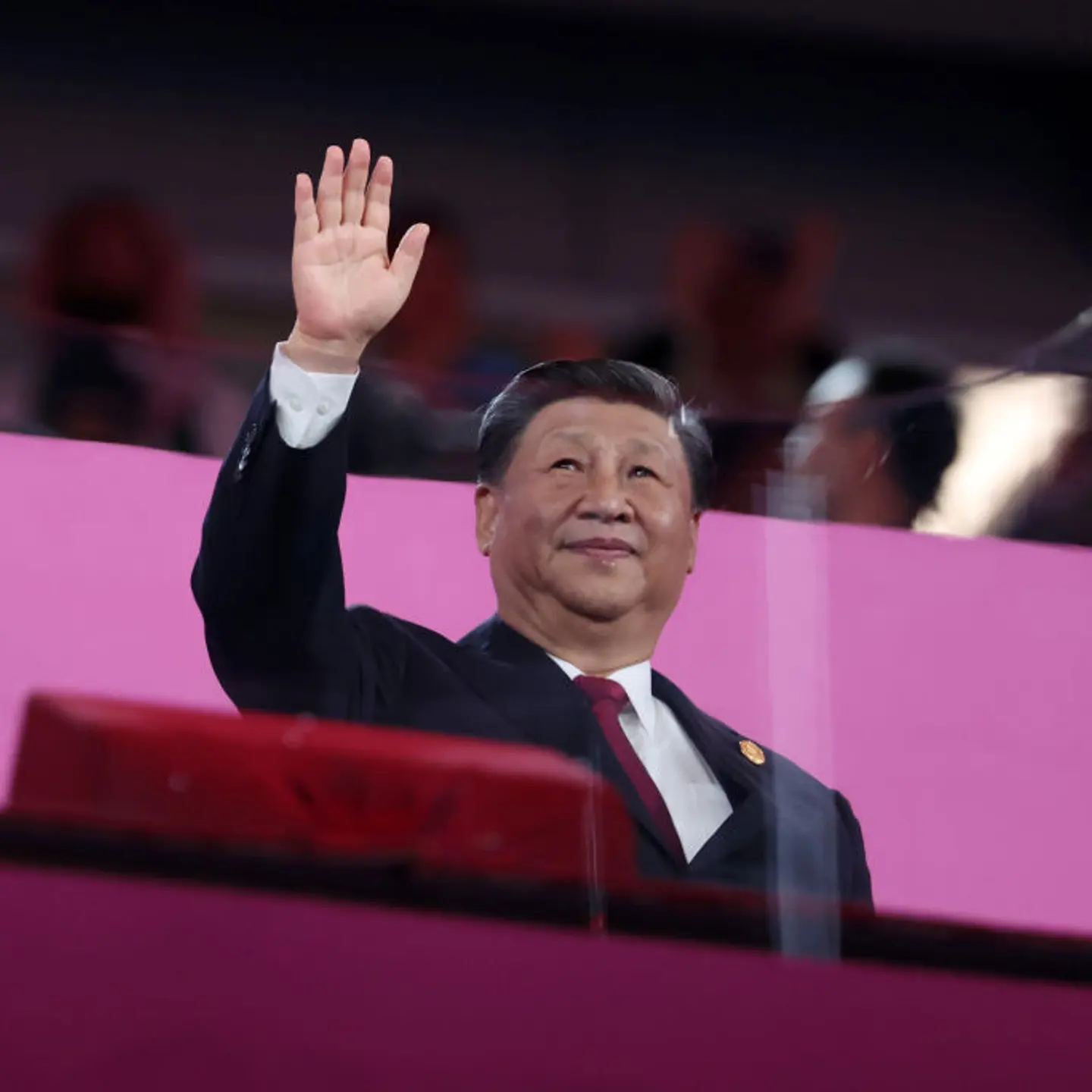 Chinese President Xi Jinping waves to the crowd during the opening ceremony of the 19th Asian Games at Hangzhou Sports Park Stadium on Sept. 23, 2023 in Hangzhou, China.