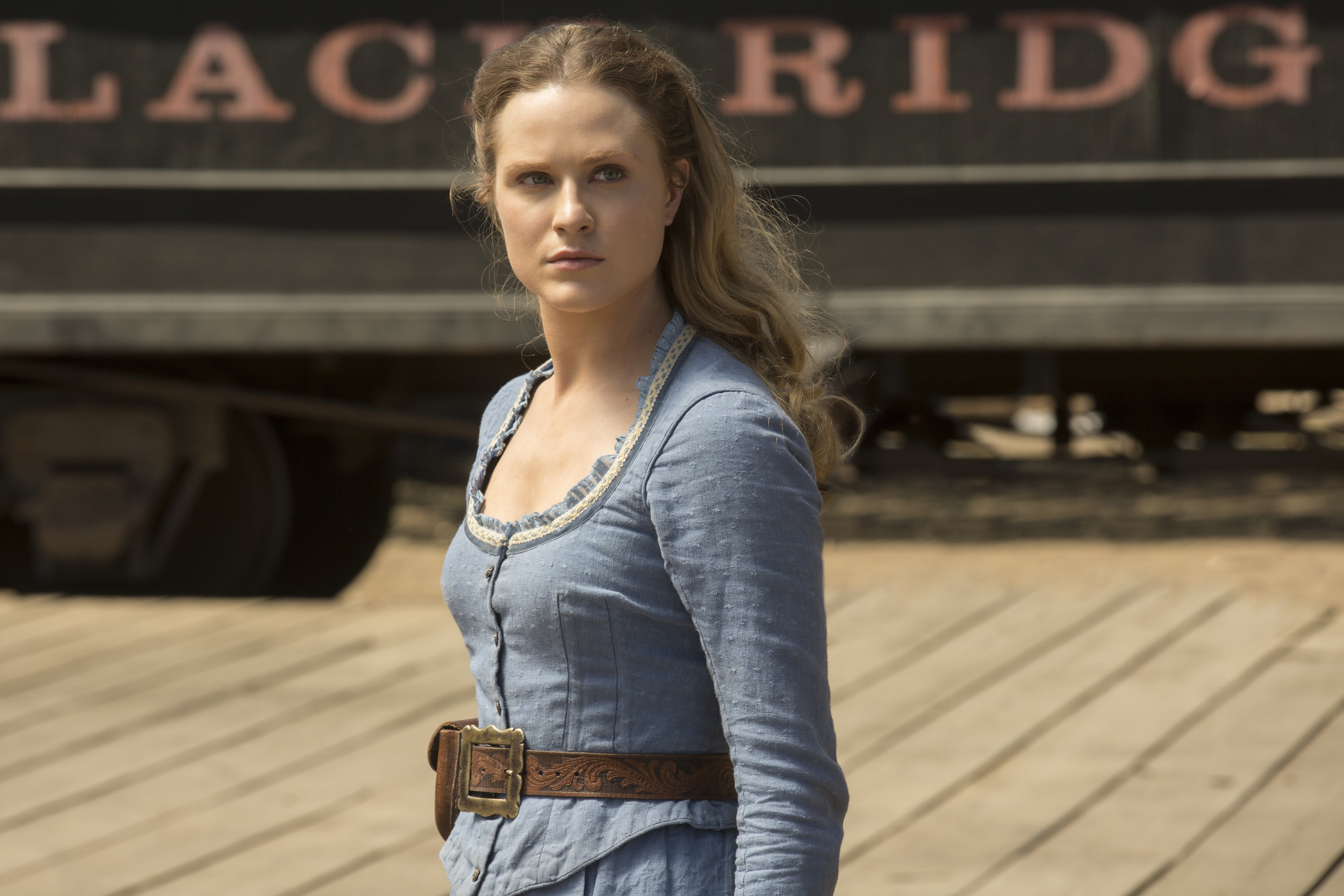 Evan Rachel Wood as Dolores Abernathy in the season finale of HBO's Westworld.