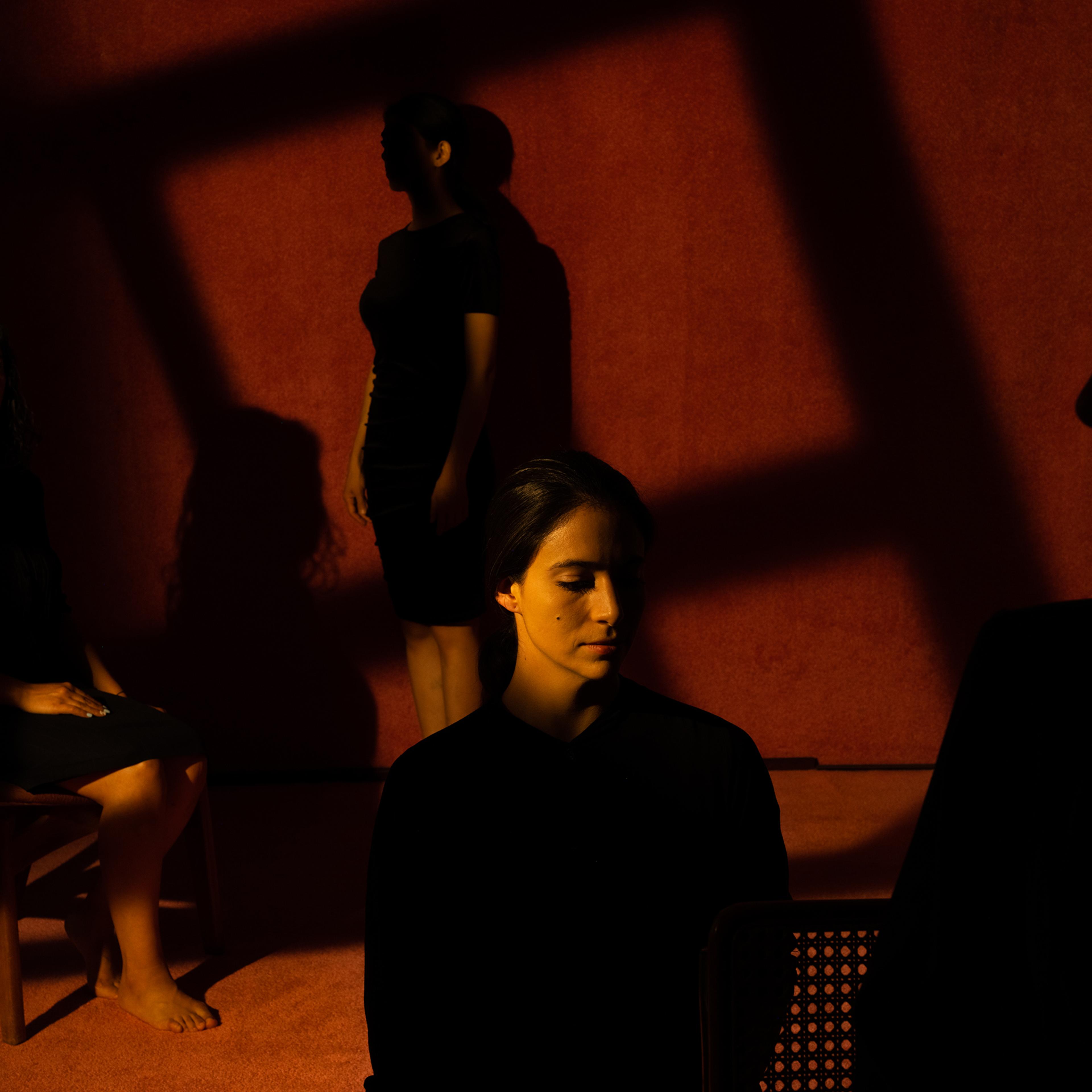 From left: Mariana Flores, Itzel Schnaas and two anonymous women who are among the group who have accused Andrés Roemer of sexual harassment, abuse and rape. Photographed in Mexico City on May 24.