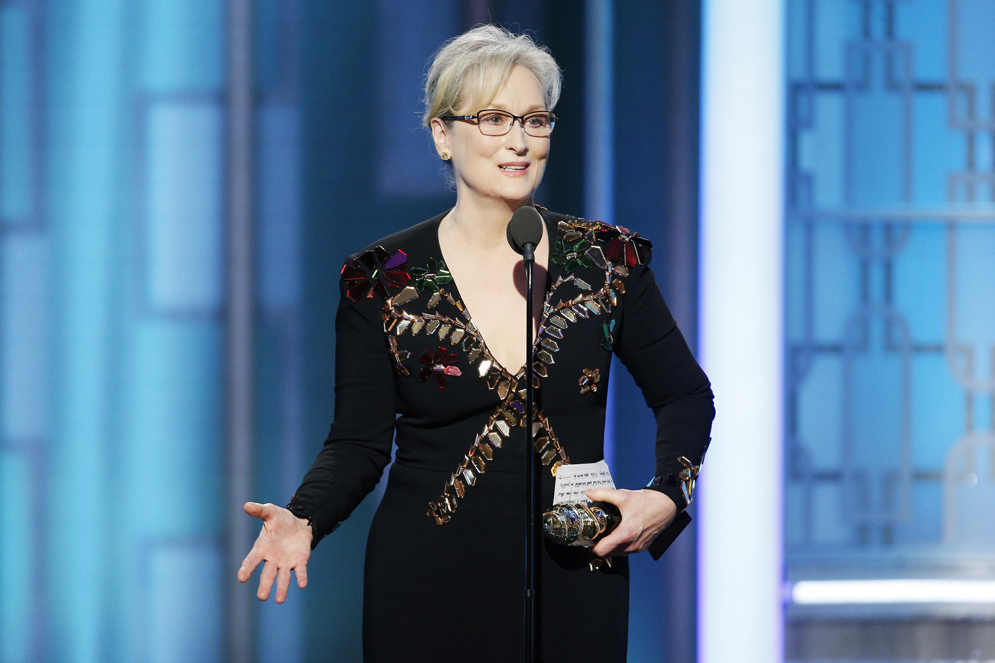 Meryl Streep accepts the Cecil B. DeMille Award during the 74th Annual Golden Globe Awards at The Beverly Hilton Hotel, on Jan. 8, 2017 in Beverly Hills, Calif.
