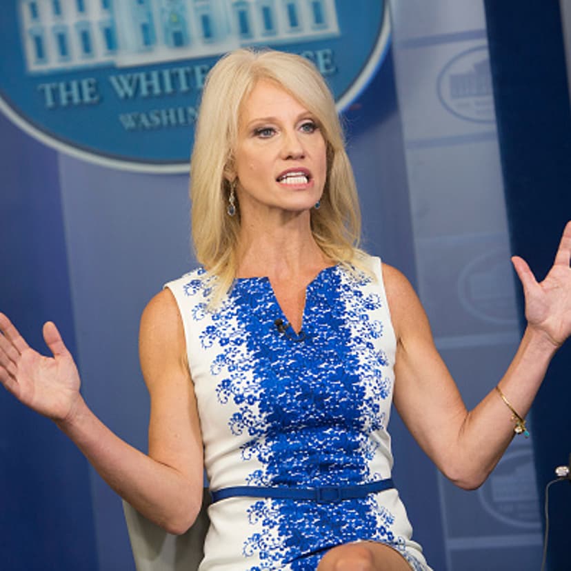 Kellyanne Conway poses for a photograph during an interview at the White House on August 3, 2017 in Washington, DC.