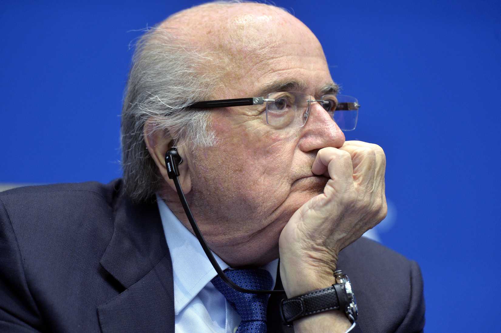 FIFA president Sepp Blatter attends a press conference at the conclusion of the meeting of the FIFA Executive Committee at the Home of FIFA in Zurich on Friday, March 21, 2014.