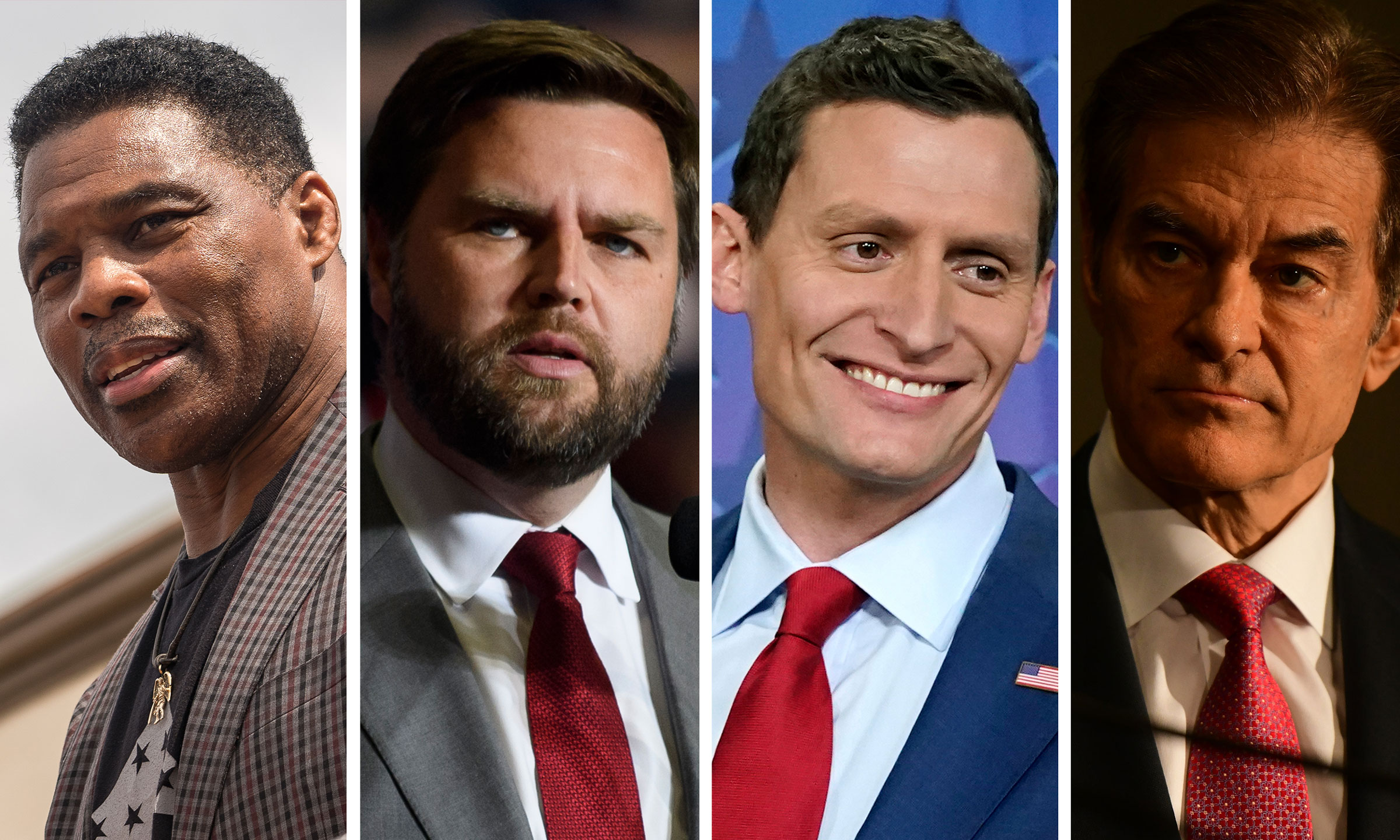 Republican senate candidates Herschel Walker, Georgia; JD Vance, Ohio; Blake Masters, Arizona; Dr. Mehmet Oz, Pennsylvania.
