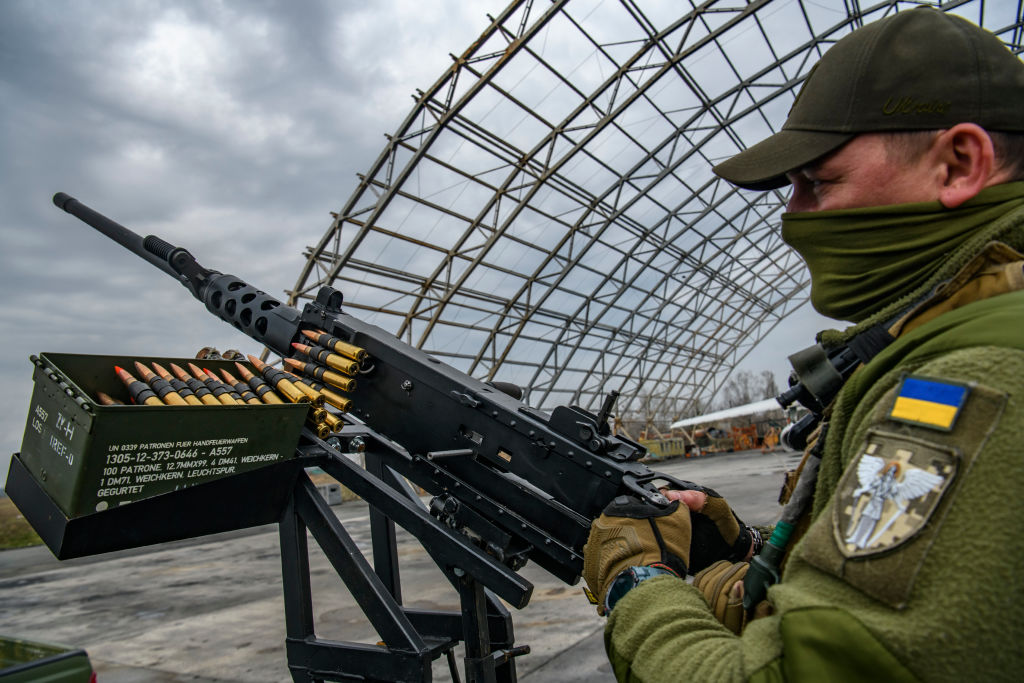 Mobile Air Defence Groups, Which Called Drone Hunters, At The Hostomel Airfield Near Kyiv