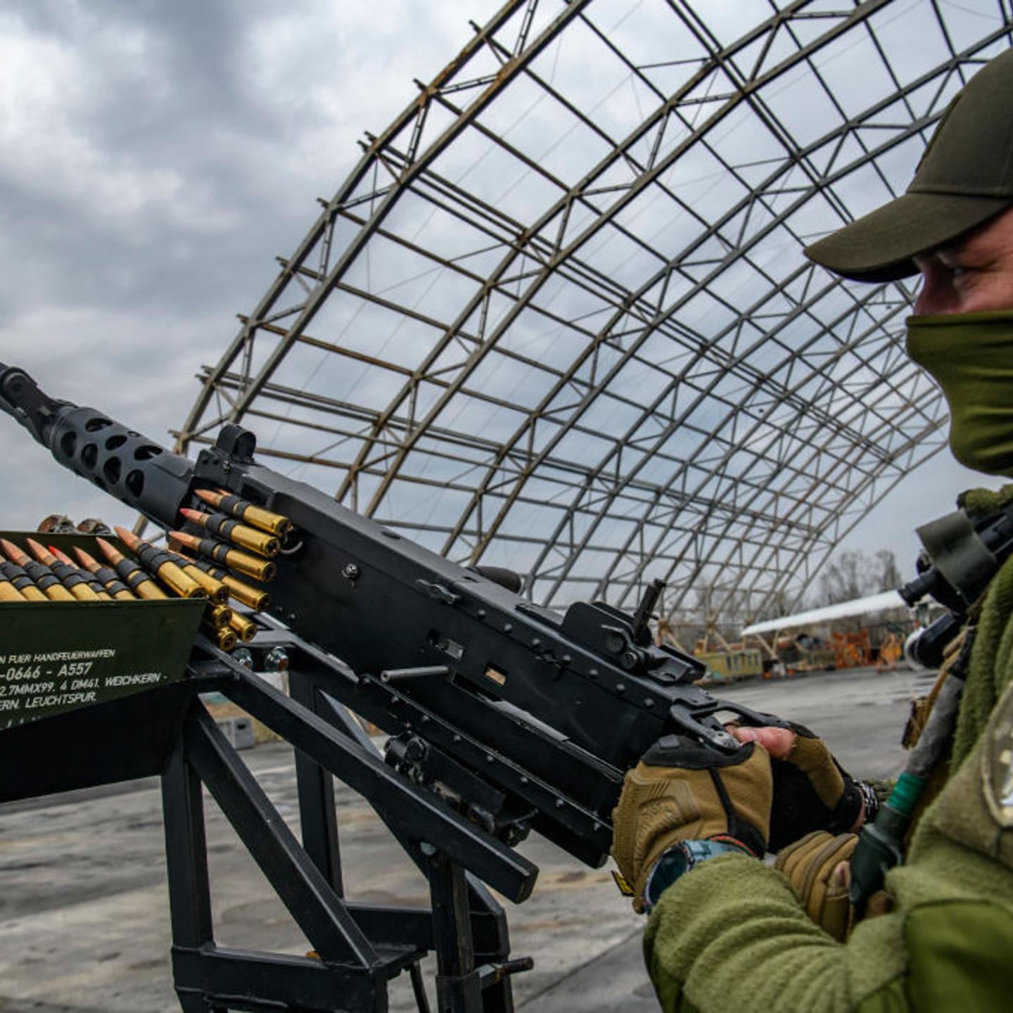 Mobile Air Defence Groups, Which Called Drone Hunters, At The Hostomel Airfield Near Kyiv
