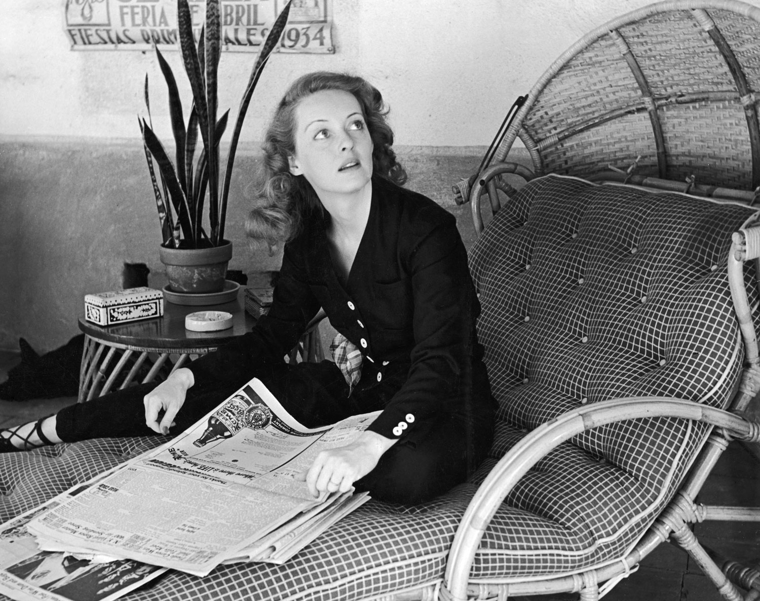 Bette Davis at home in Beverly Hills California, 1939