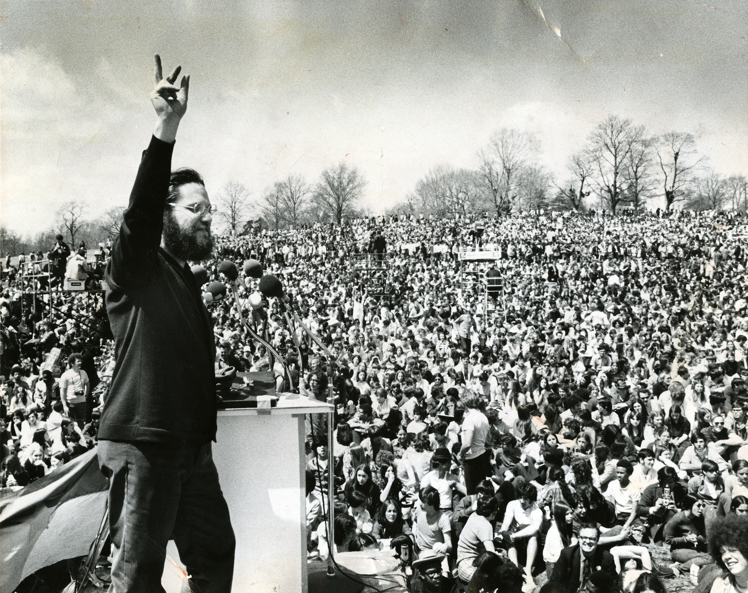 Ira Einhorn at the Earth Day rally on Belmont Plateau in Fairmount Park in Philadelphia on April 22, 1970. 