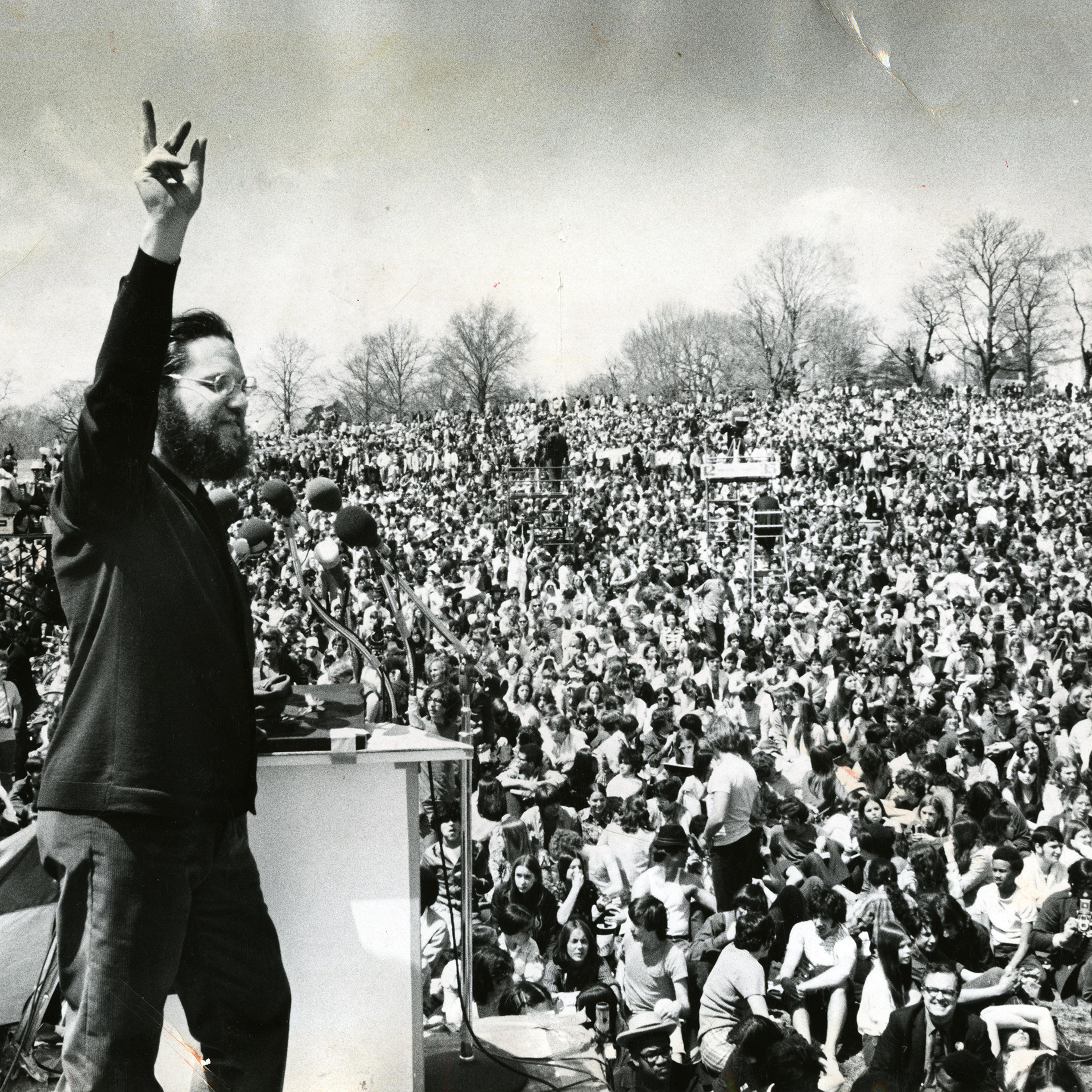 Ira Einhorn at the Earth Day rally on Belmont Plateau in Fairmount Park in Philadelphia on April 22, 1970.