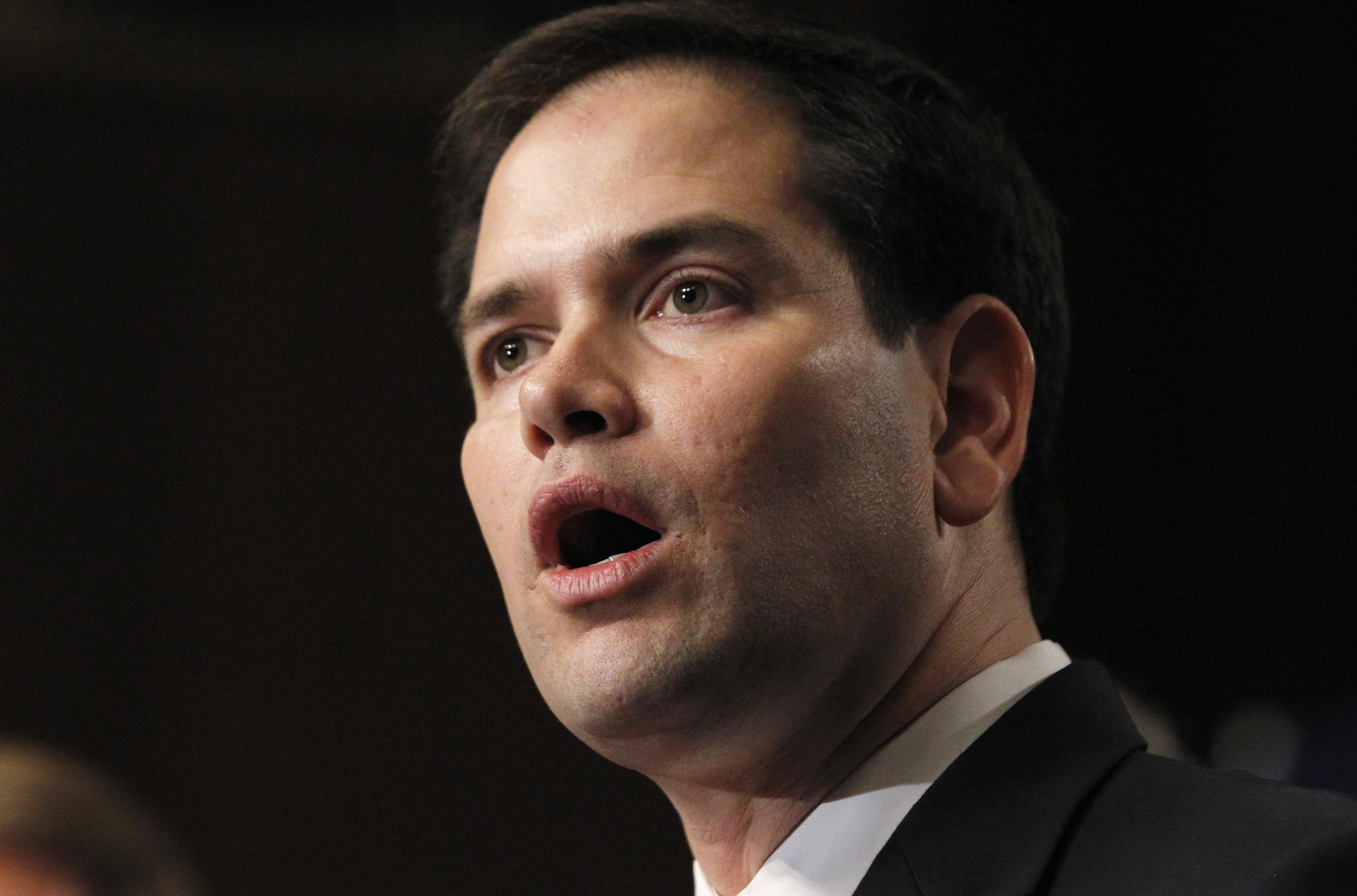 U.S. Senator Rubio, part of the U.S. Senate's "Gang on Eight", speaks during news briefing on Capitol Hill in Washington