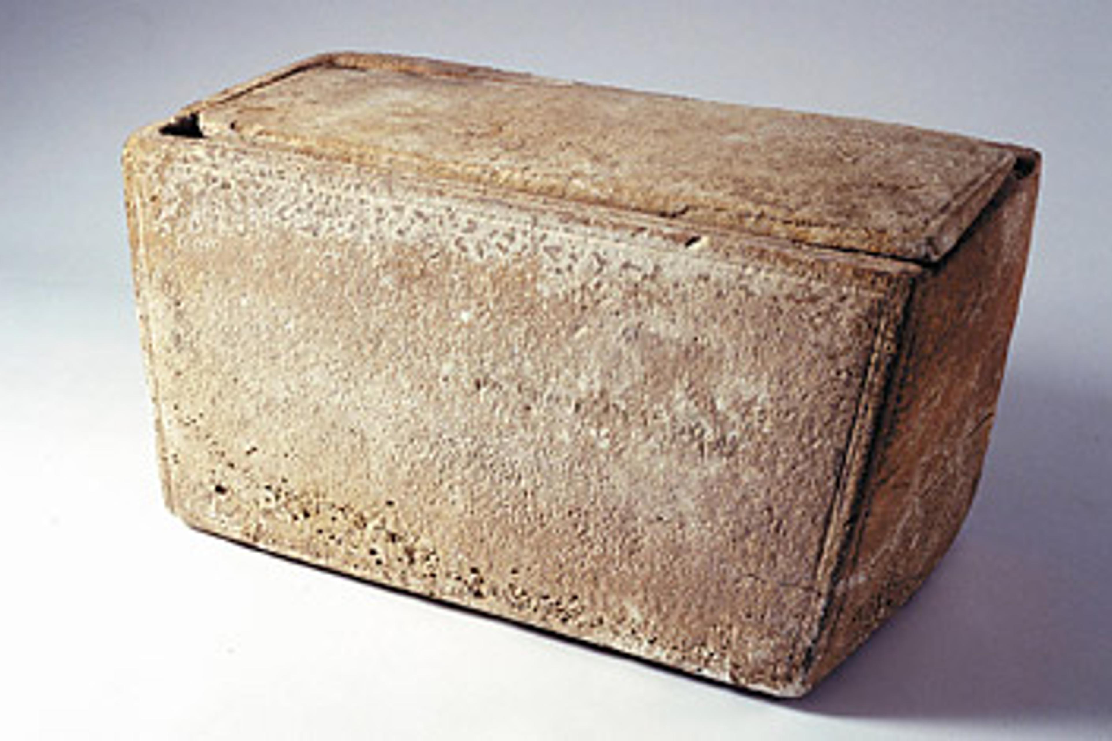 The bone box, or ossuary, allegedly bearing the Aramaic inscription "Yaakov bar Yosef akhui di Yeshua" ("James, son of Joseph, brother of Jesus")