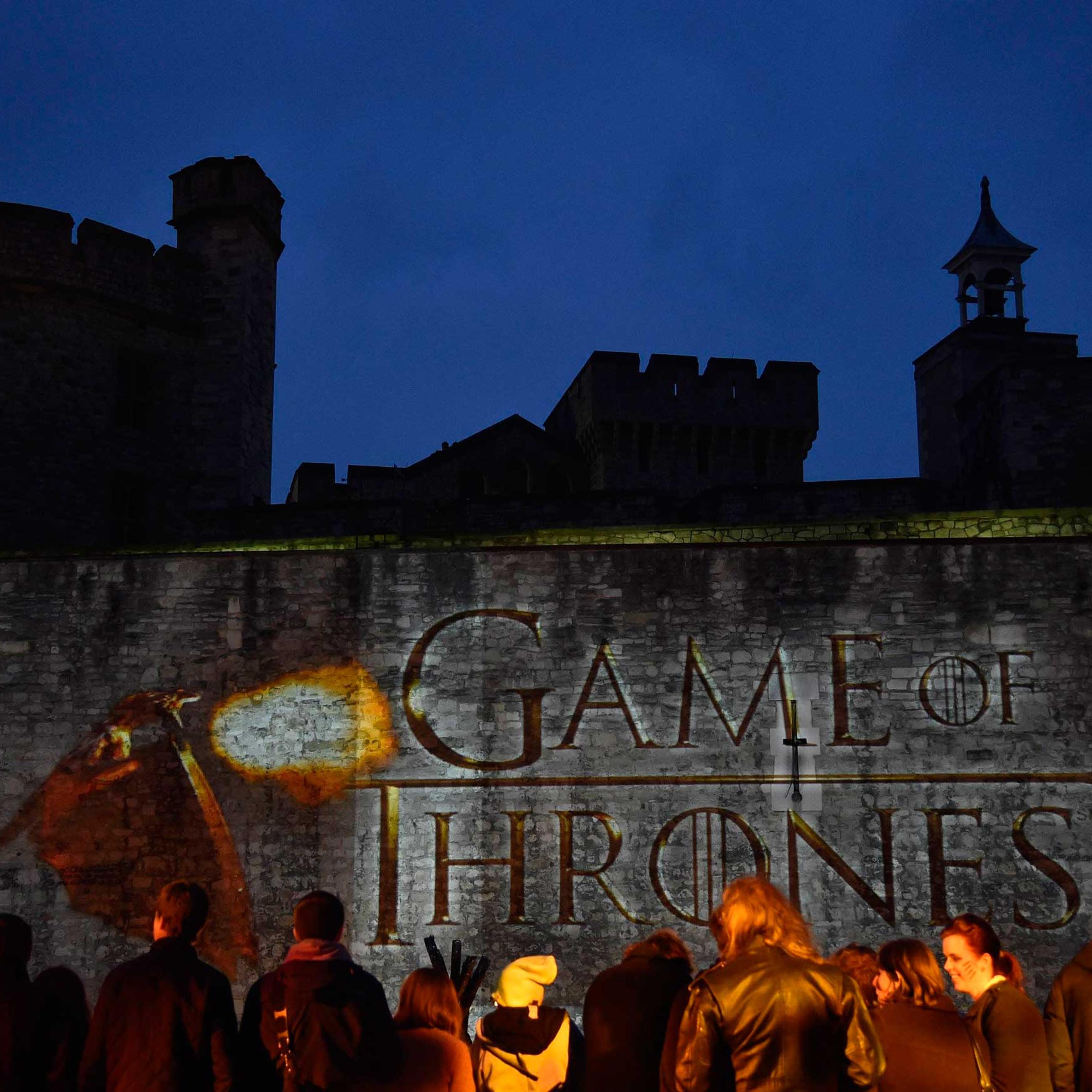 Fans wait for guests to arrive at the world premiere of the television fantasy drama "Game of Thrones" series 5, at The Tower of London, March 18, 2015.