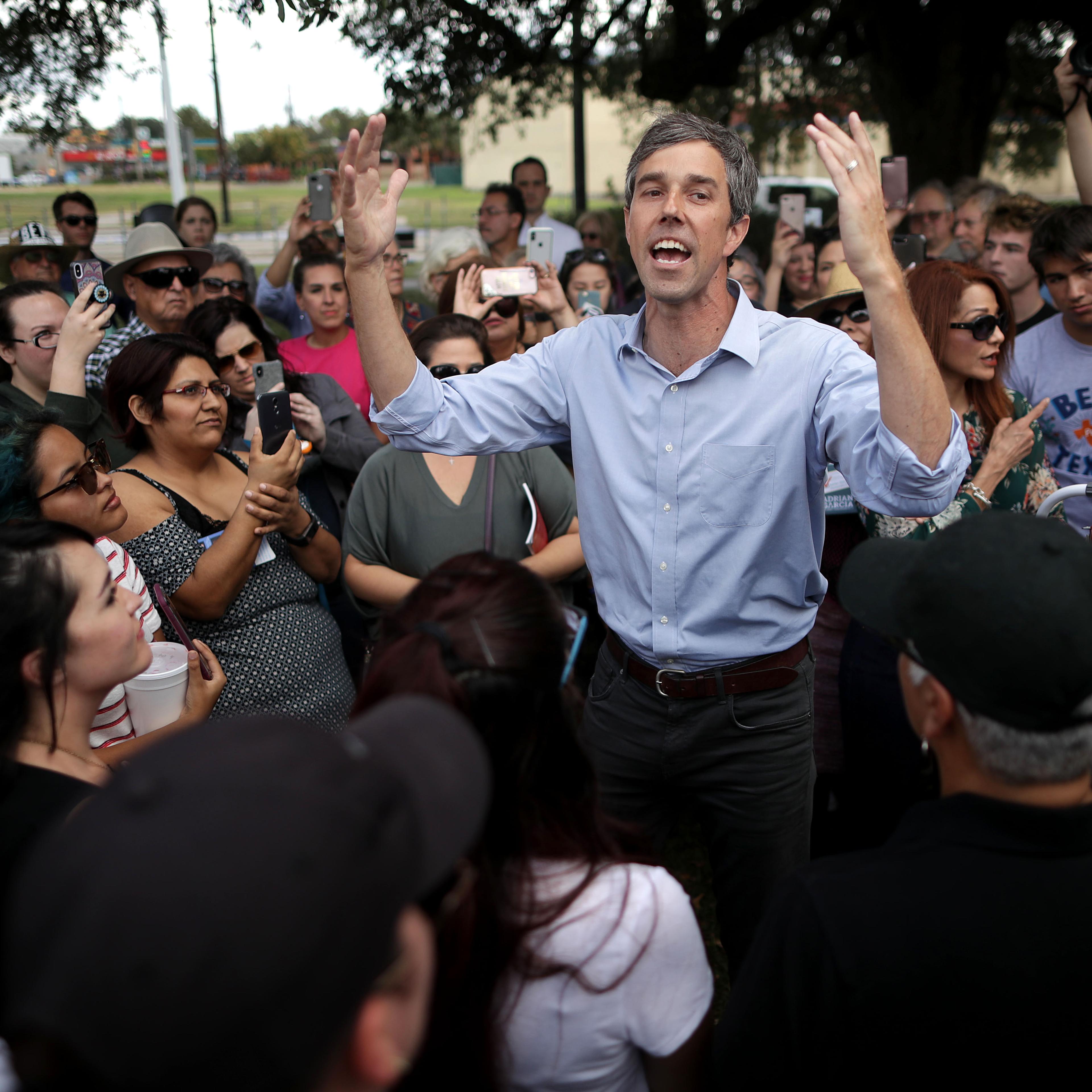 Beto O'Rourke Meets With Voters At A Campaign Stop In Houston, Texas