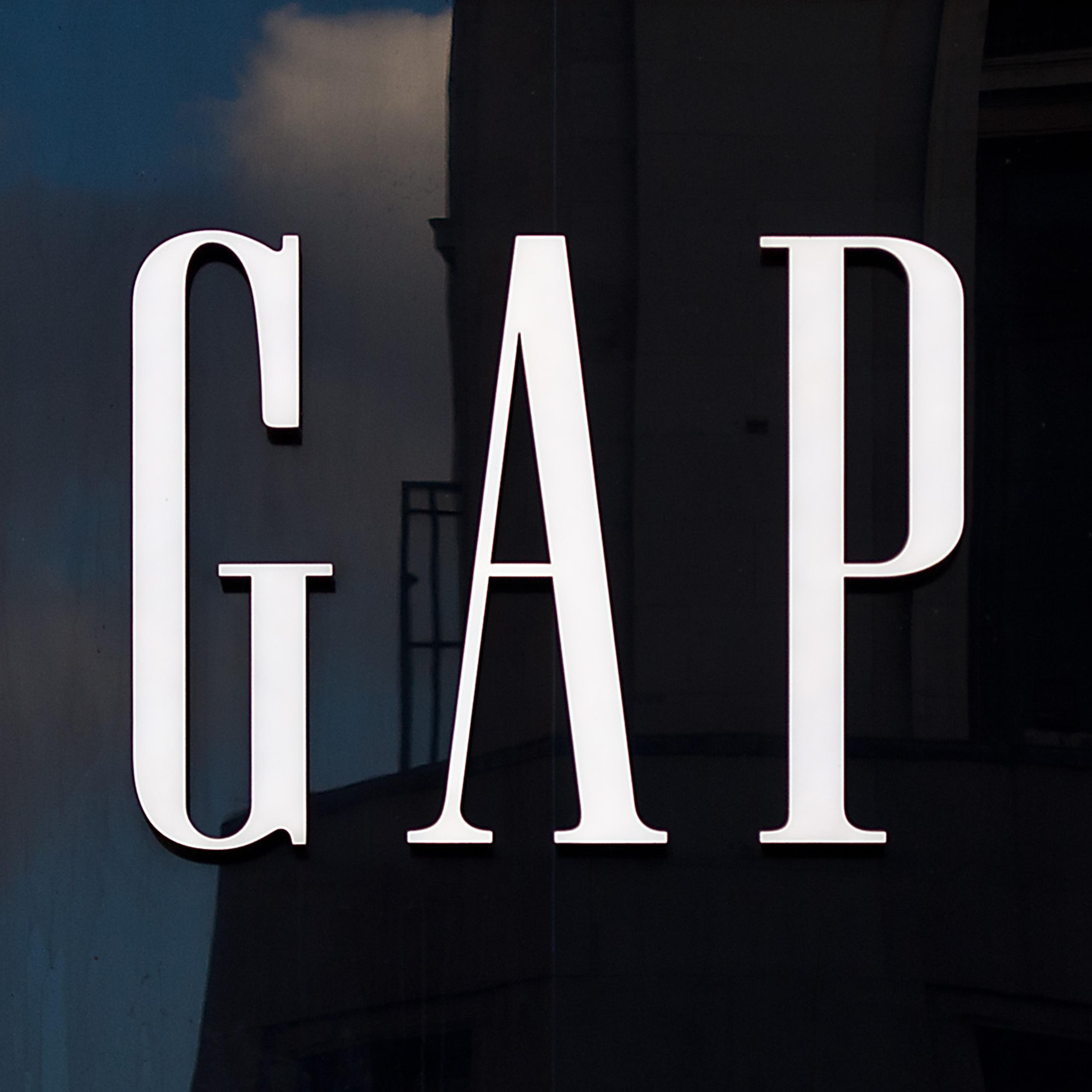 Signage on the exterior of fashion retailer Gap's Oxford Street store in London on Feb. 11, 2016.