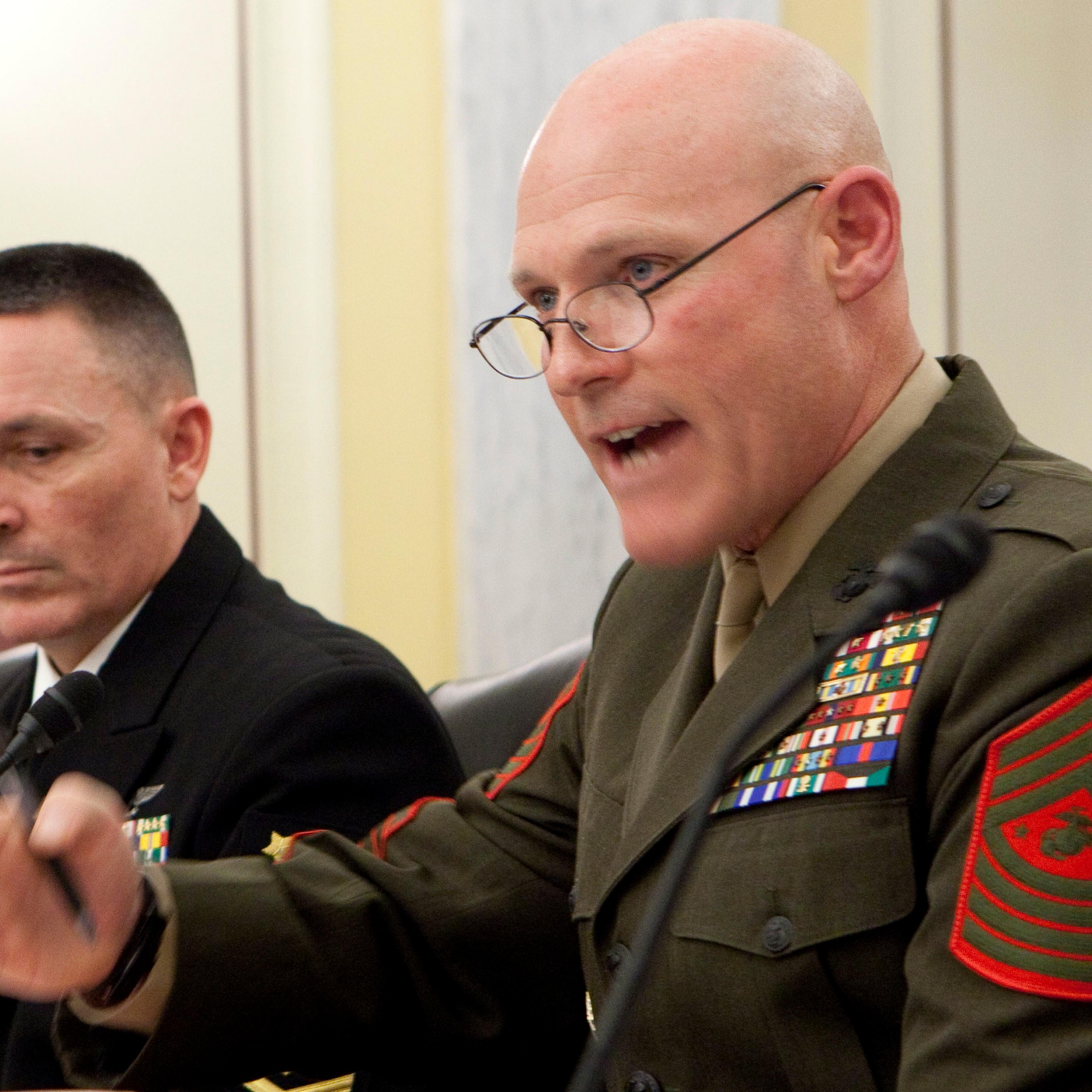 Sergeant Major of the Army Raymond F. Chandler, Master Chief Petty Officer of the Navy Michael D. Stevens, Sergeant Major of the Marine Corps Micheal P. Barrett, and Chief Master Sergeant of the Air Force James A. Cody, testify before the Senate Subcommi