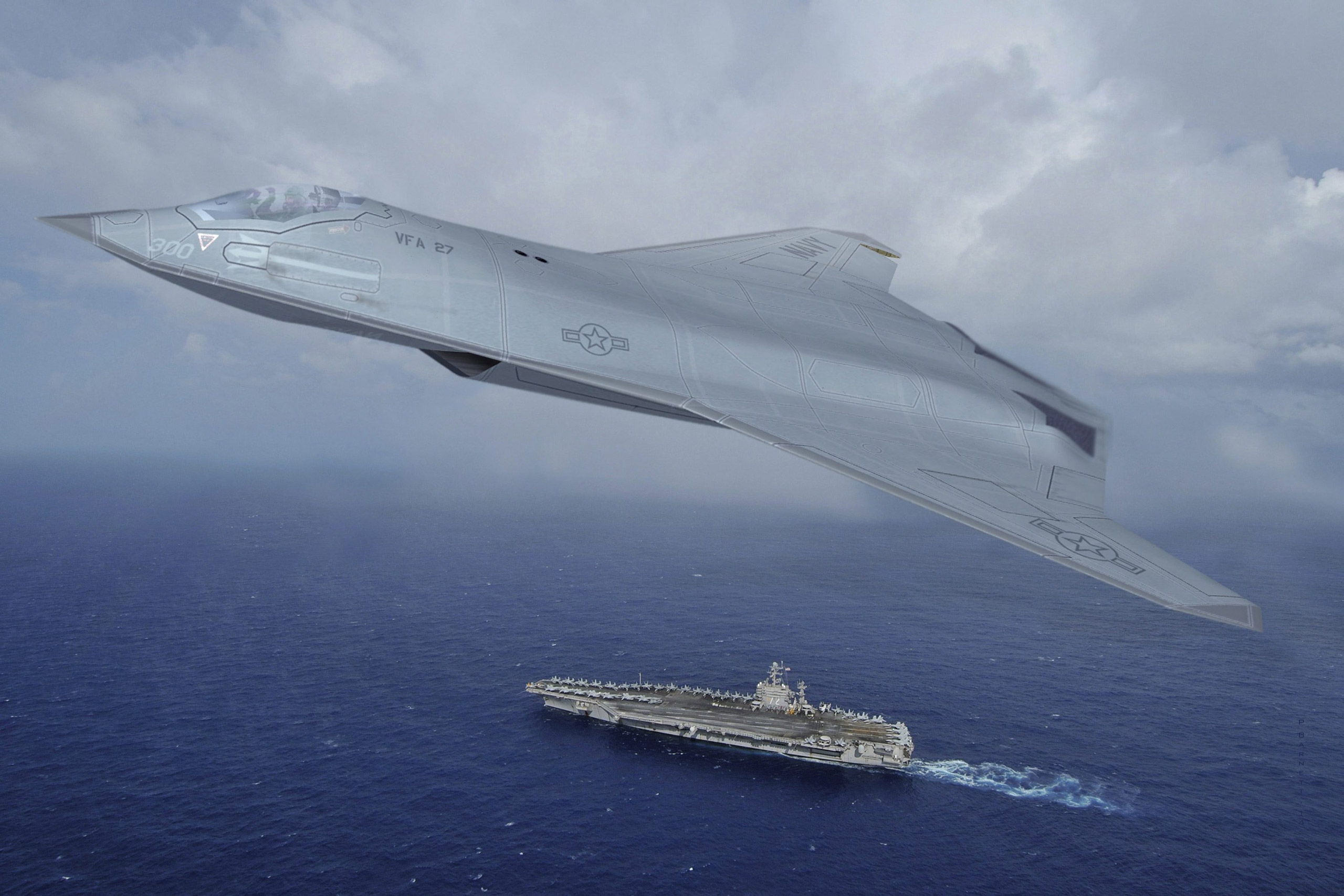 An artist's rendering of what the next generation U.S. fighter jet might look like is seen in this handout photo provided by Northrop Grumman Corporation, December 12, 2015. The Pentagon's fiscal 2017 budget request will include $12 billion to $15 billio