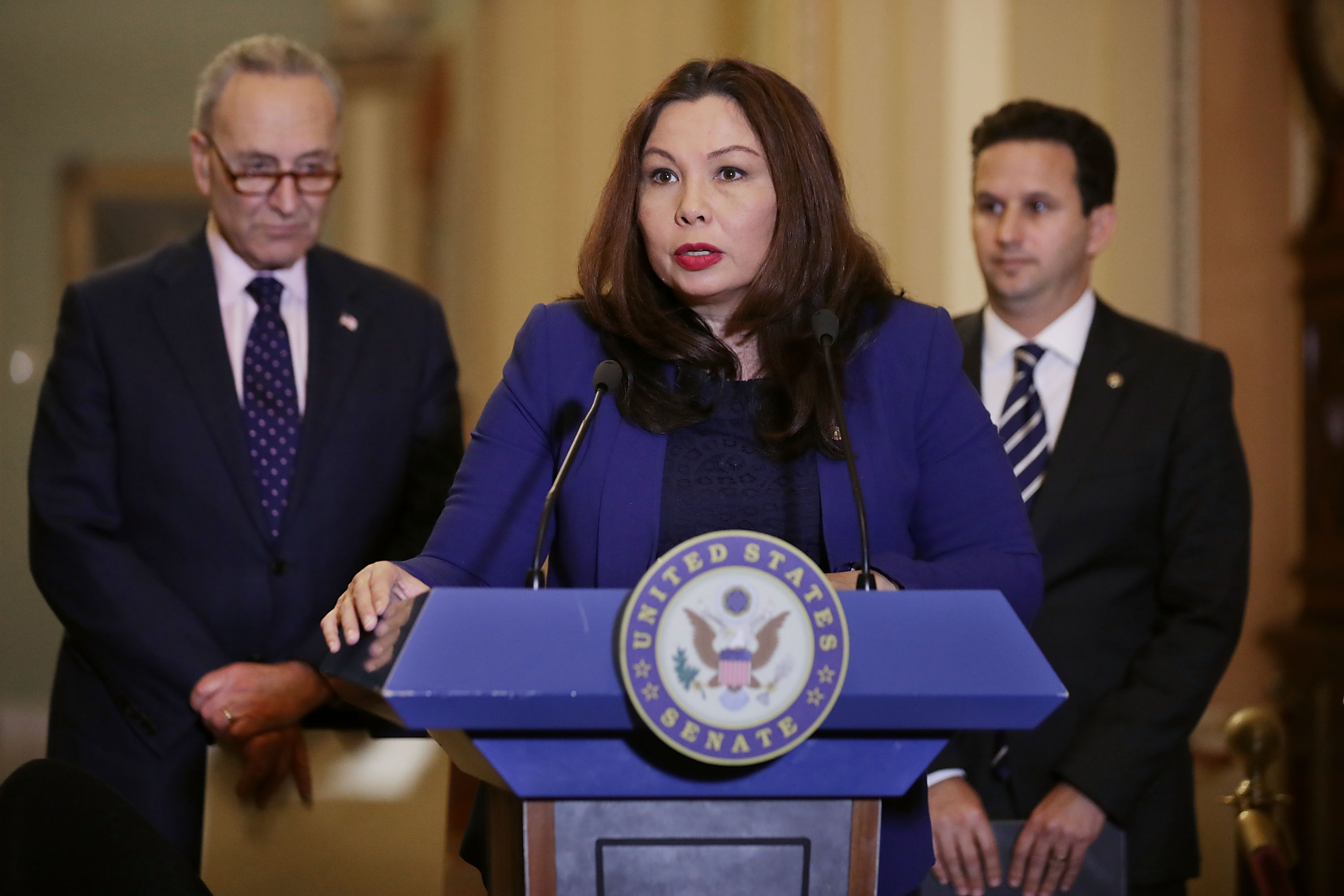 Senate Lawmakers Speak To The Media After Their Weekly Policy Luncheons