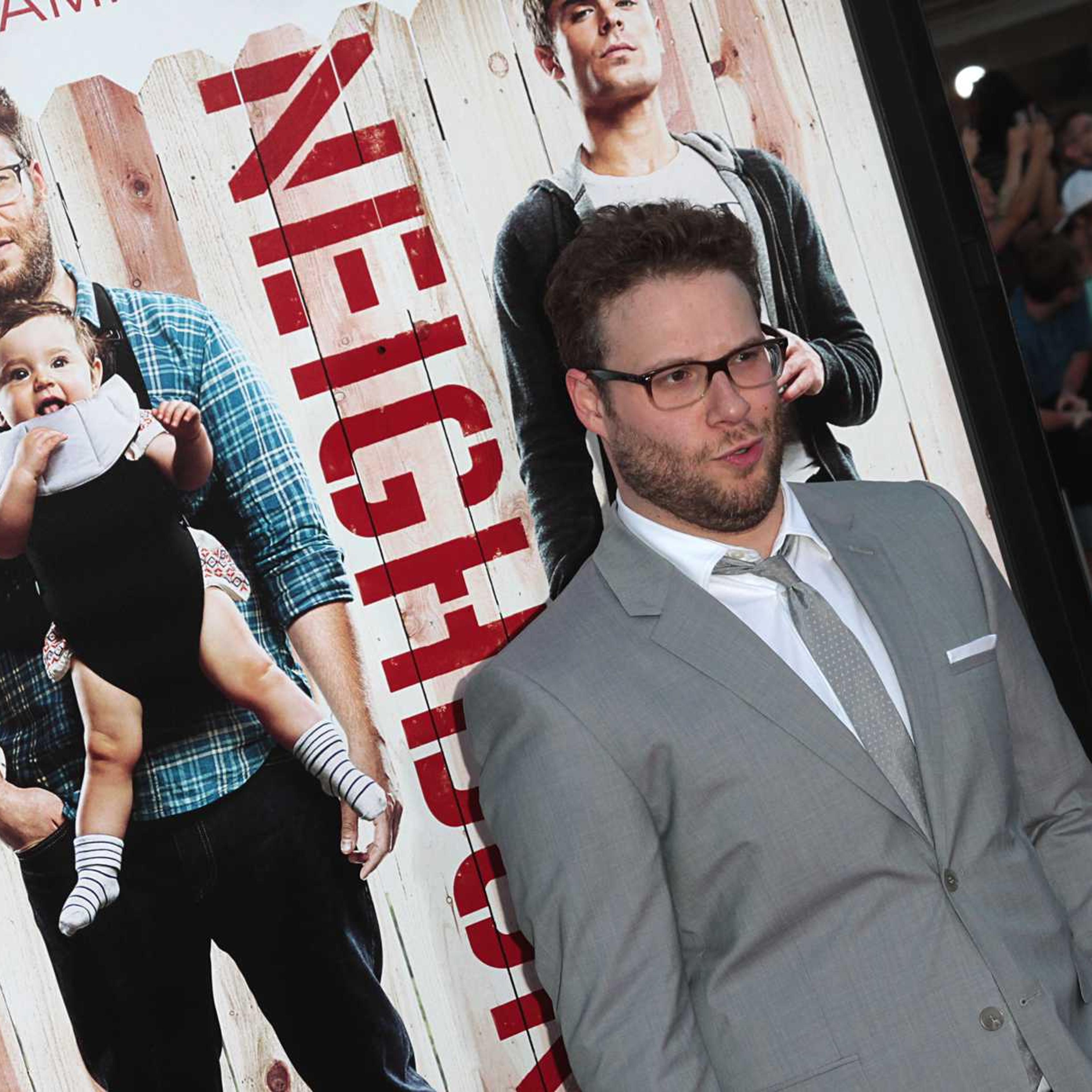 Seth Rogen attends the world premiere of his movie <i>Neighbors</i> in Los Angeles on April 28, 2014