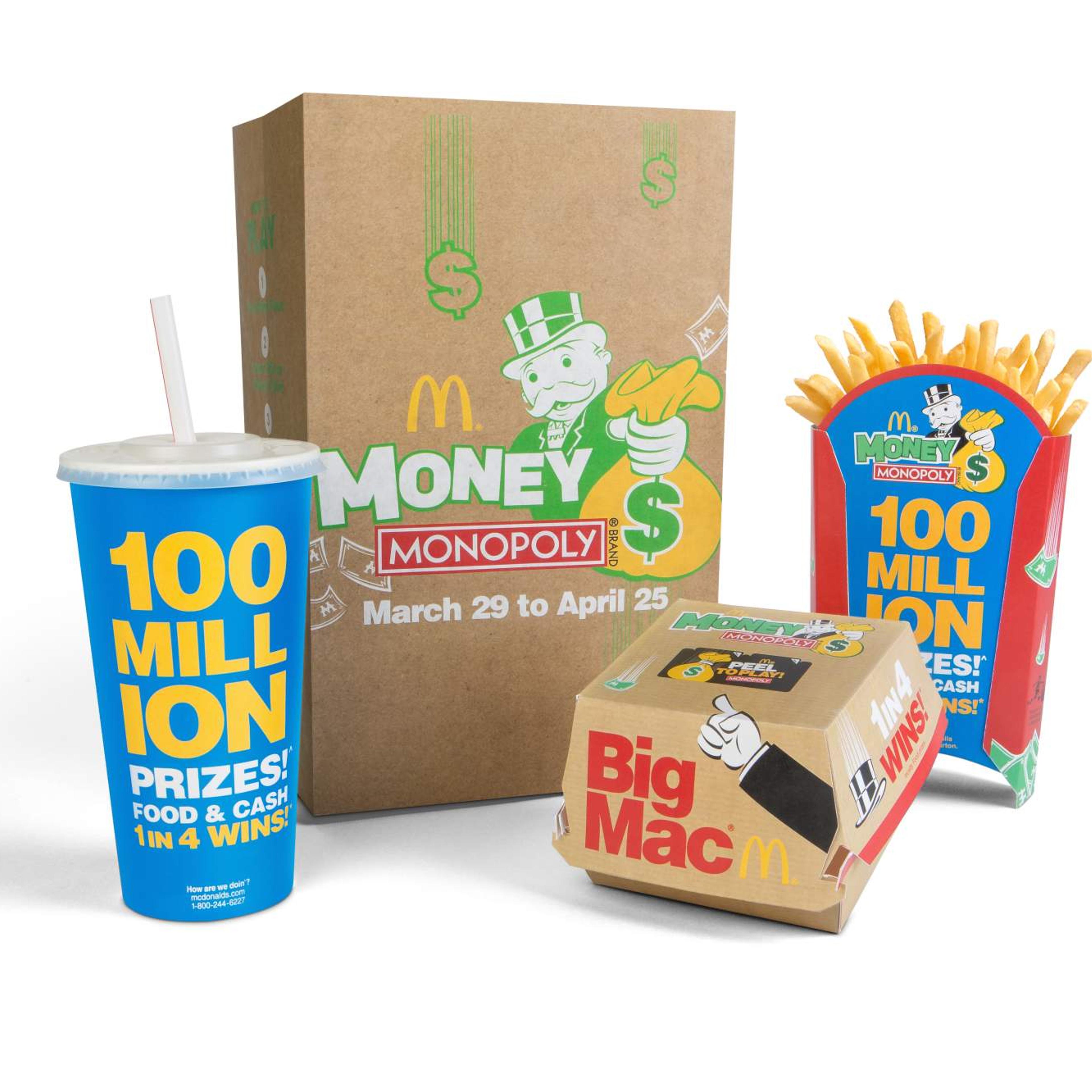 McDonald's Money Monopoly packaging