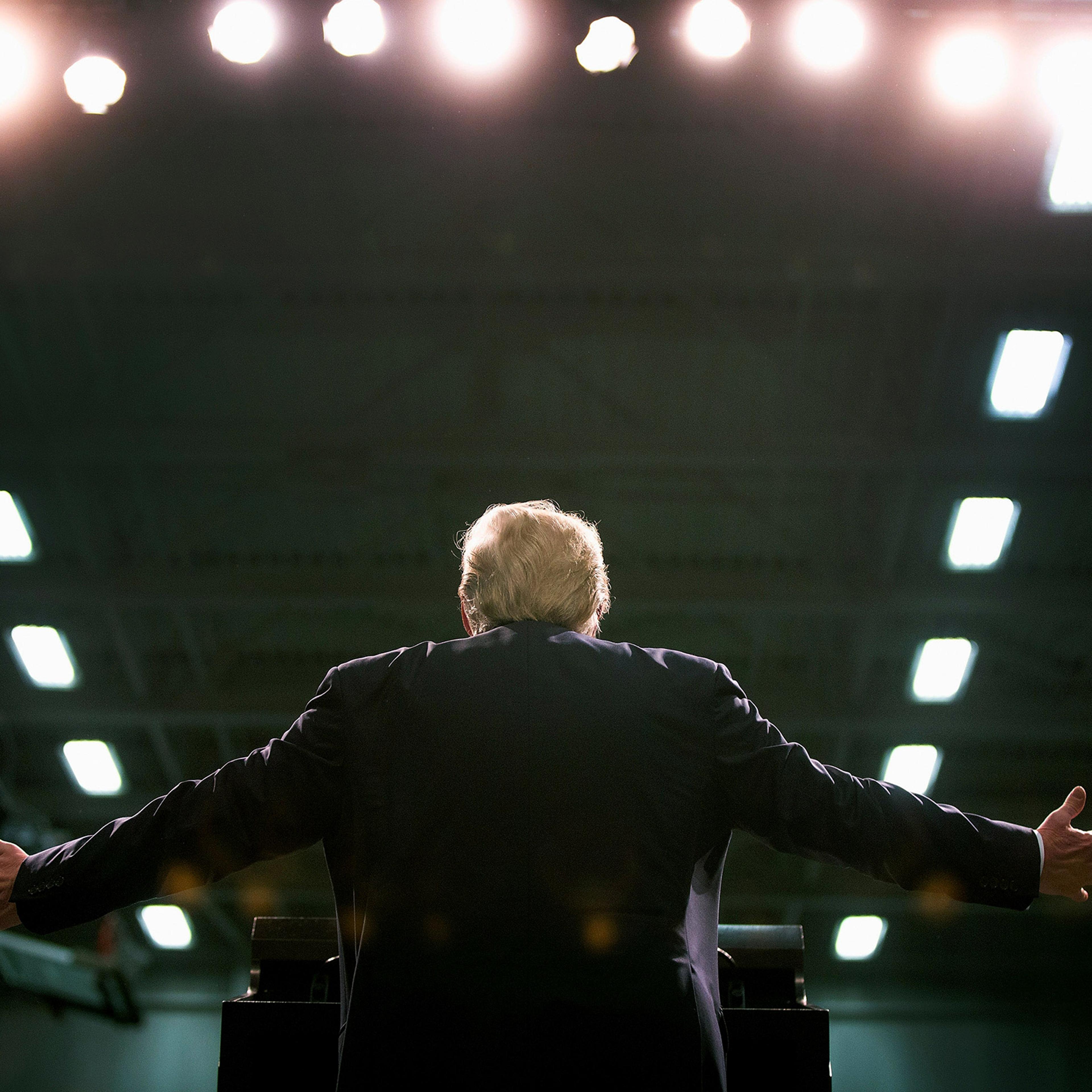 President Donald Trump during a campaign rally for republican presidential candidate in Warren, Michigan on March 4, 2016.