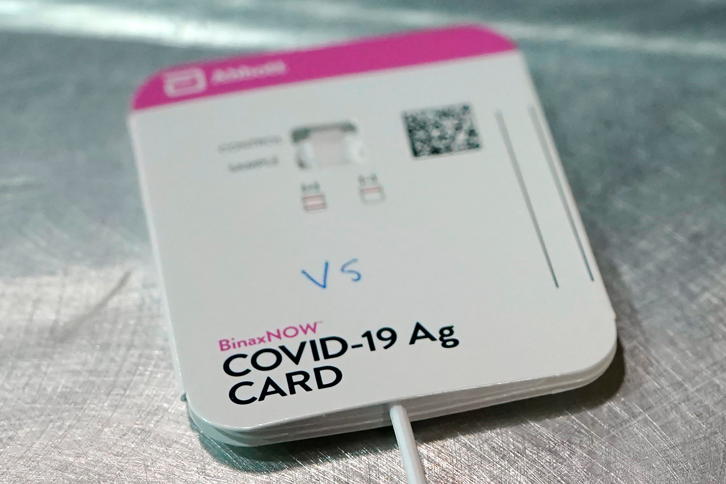 A BinaxNOW rapid COVID-19 test made by Abbott Laboratories, in Tacoma, Wash., on Feb. 3, 2021.