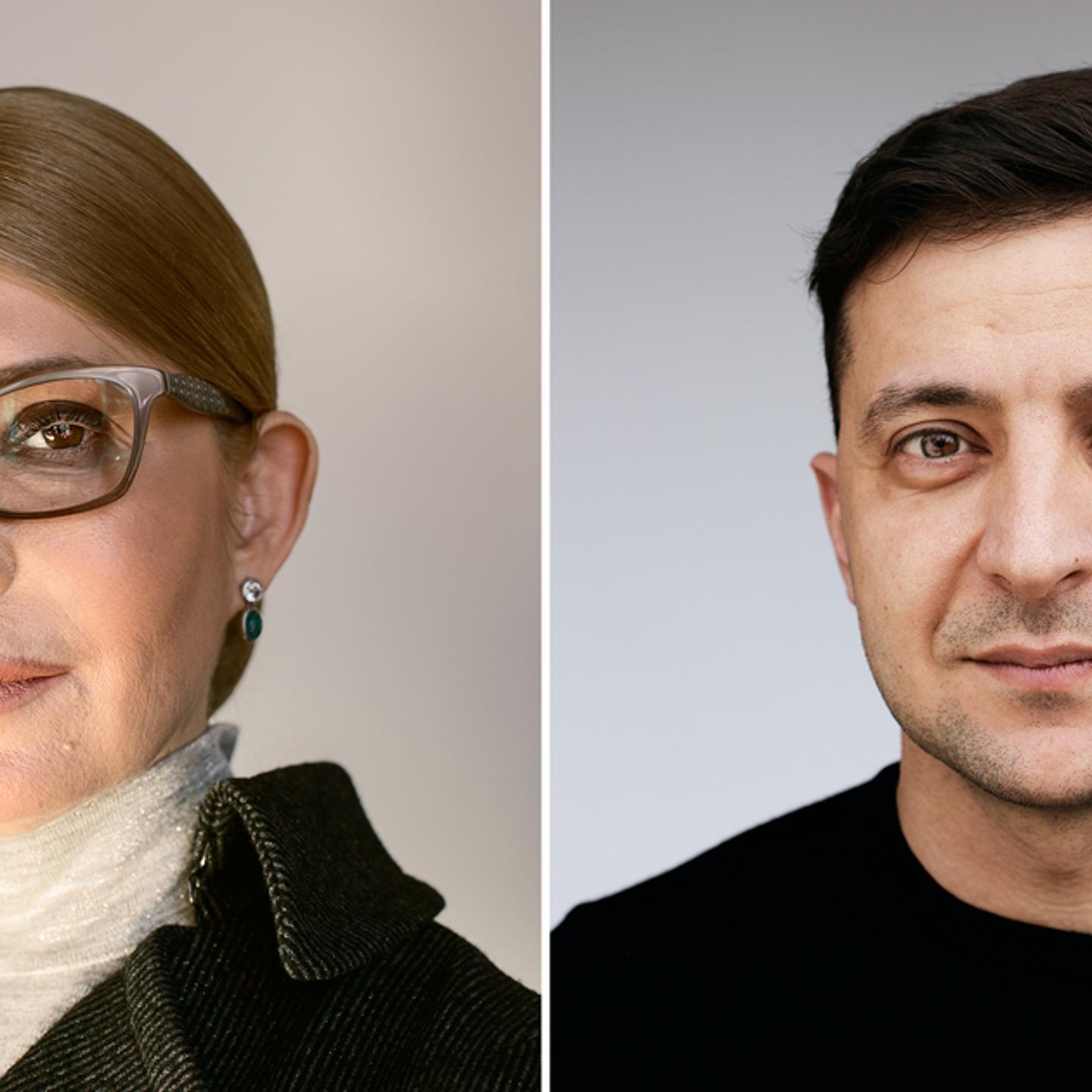 Yulia Tymoshenko and Volodymyr Zelensky, photographed in Kiev in March.