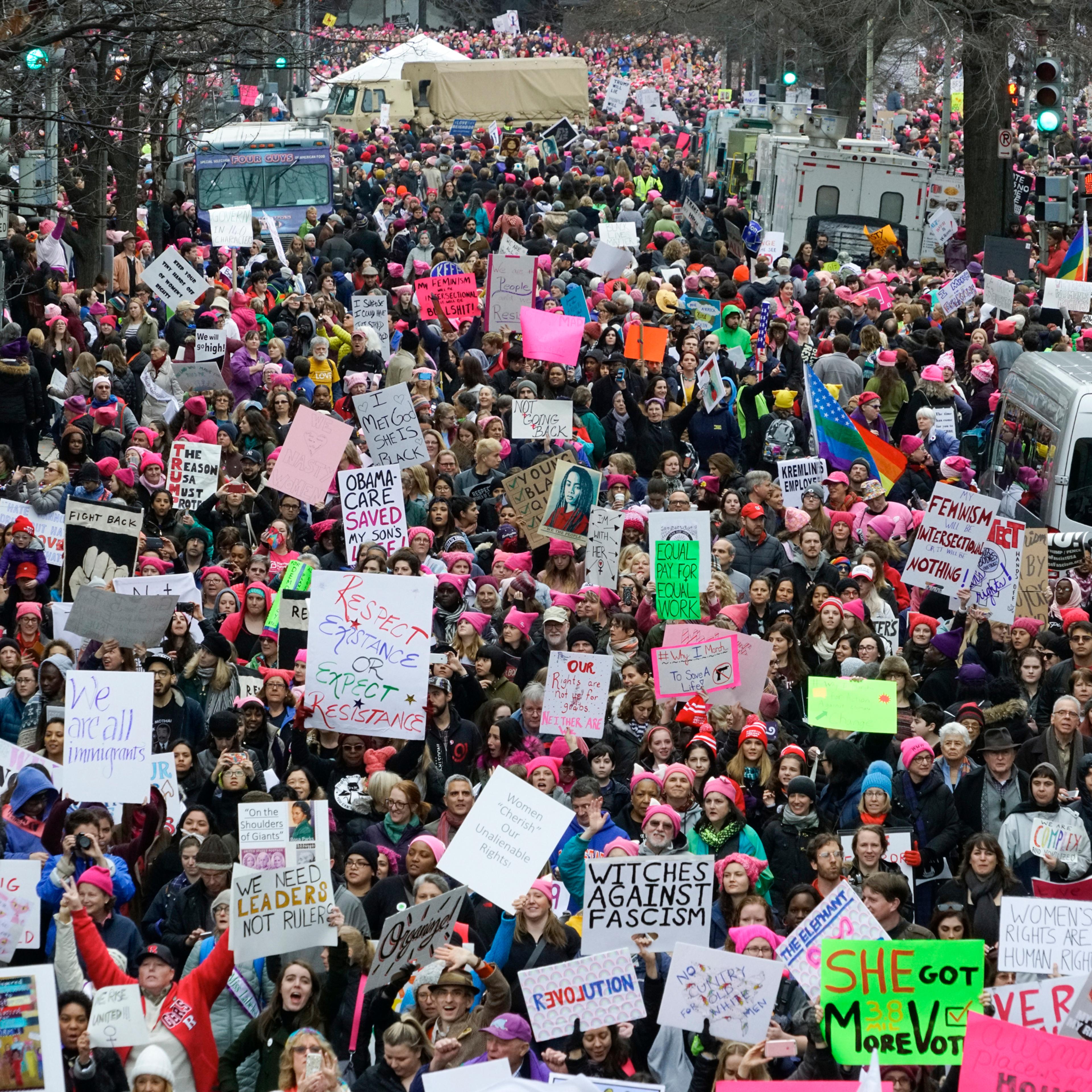 2017. Washington DC. USA. The Women's March on Washington, the day after the inauguration of Donald Trump as President of the United States.